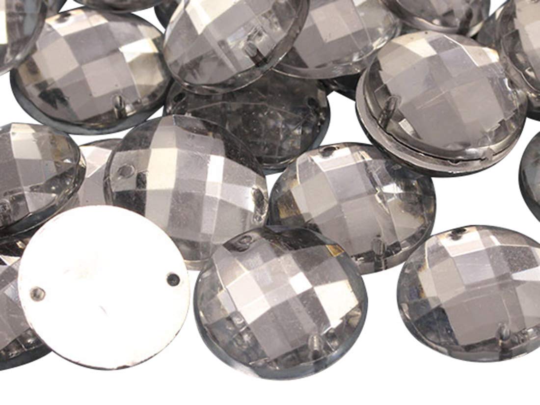 Allstarco 14mm Clear CH38 Flat Back Sew-On Acrylic Rhinestones - 50pcs for Jewelry Making, Clothing Embellishment, DIY Crafts, Cosplay Costumes & Shoe Decor | Perfect for Sewing, DIY Projects & Fashion Accessories