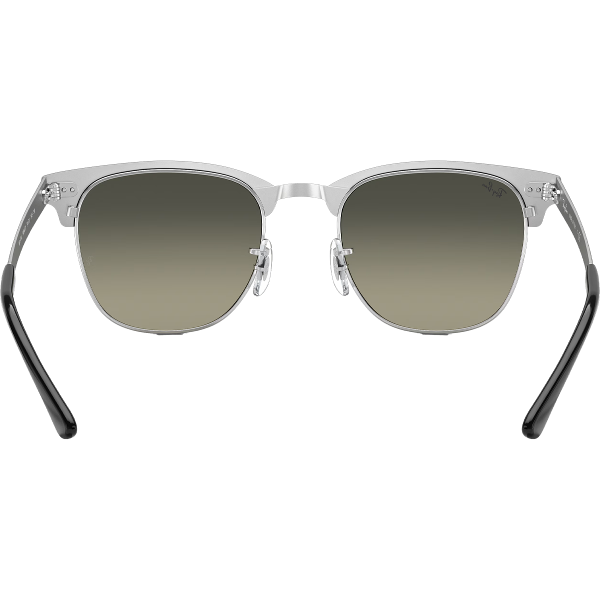 Ray-Ban Clubmaster Metal Sunglasses - Polished Black Frame with Silver/Grey Gradient Lenses - Classic Retro Style for Men & Women - Perfect for Driving, Outdoor Activities & Fashion Accessories
