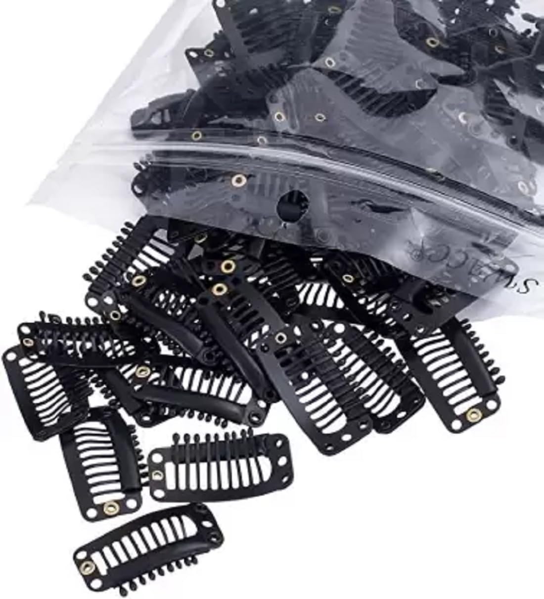 Premium Sarpa Hair Extension Snap Clips - Medium Remy Human Hair Wig Grips for Women & Men | Secure Patch/Toupee Attachment | Perfect for Cosplay, Daily Styling & Hair Loss Solutions (Black)