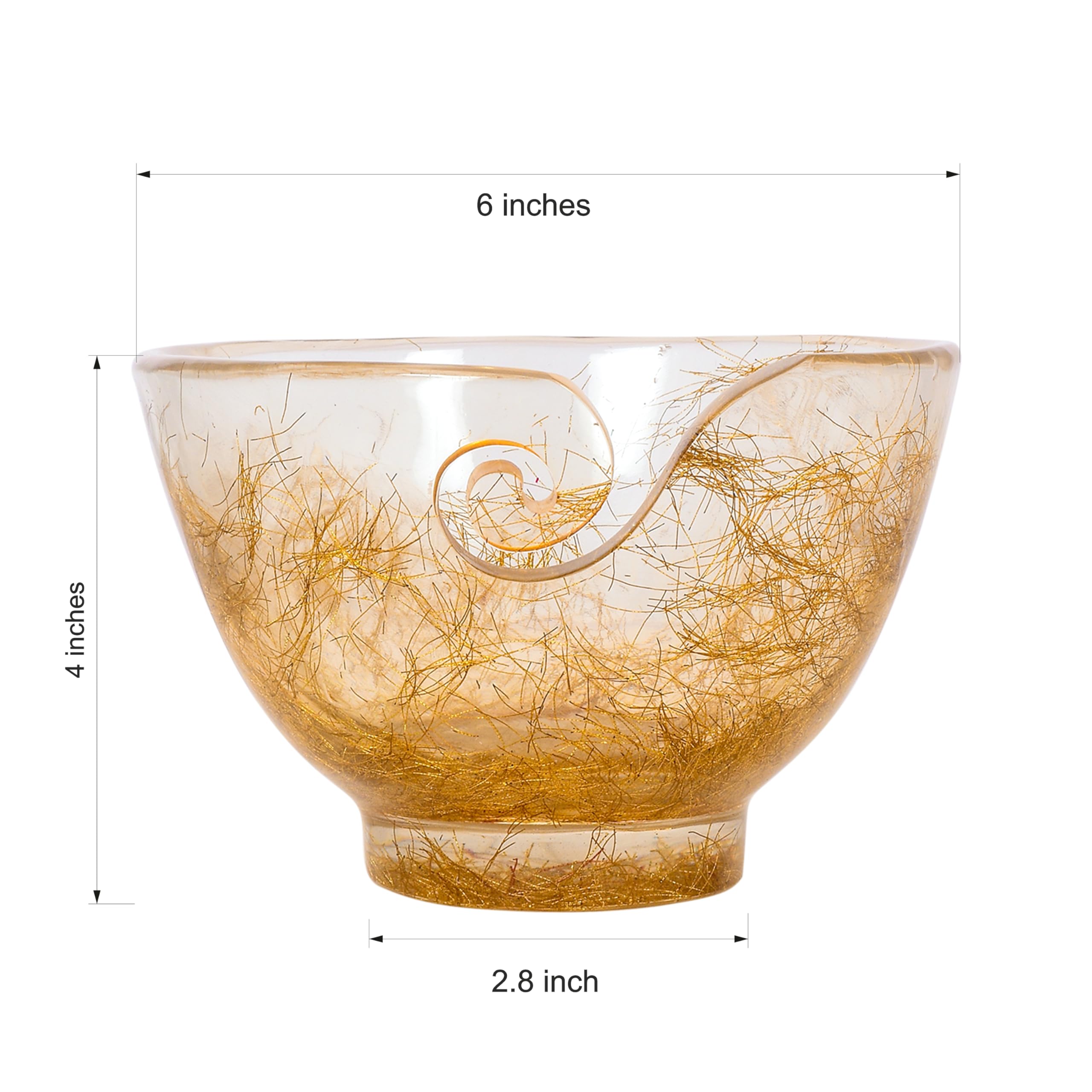 Ommi Handcrafted Resin Yarn Bowl for Knitting & Crochet - Golden Storage Organizer for Yarn, Needles & Craft Supplies - Perfect for Home, Studio & Gift Giving