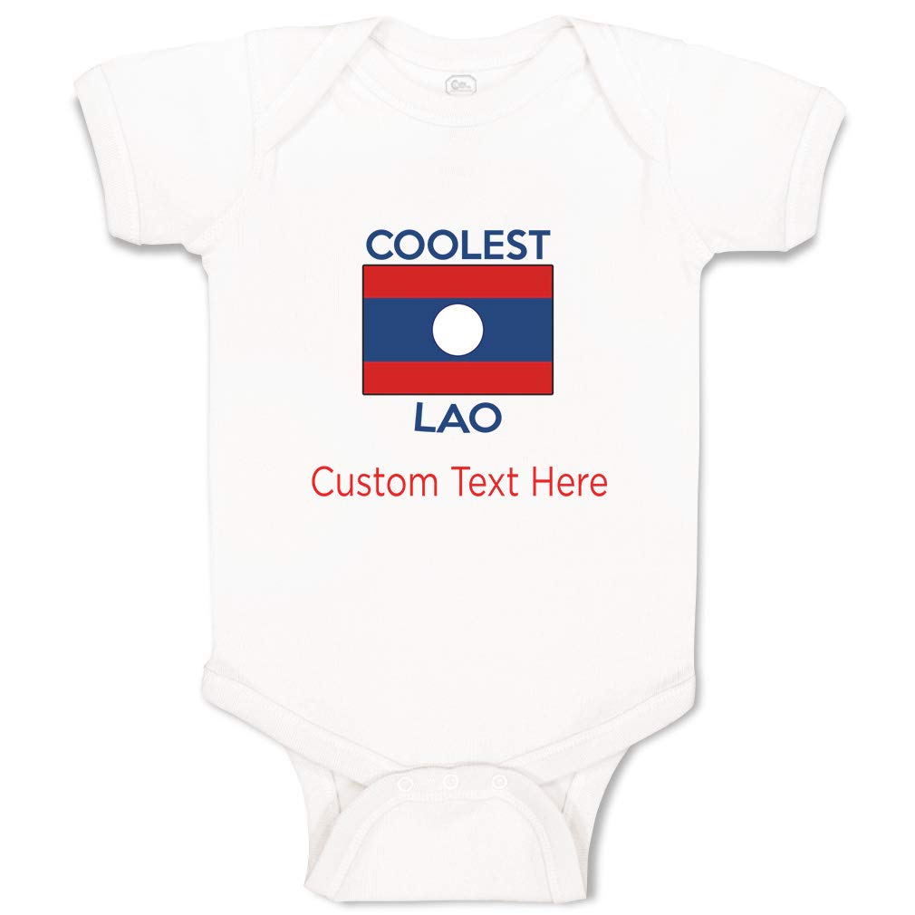 Custom Personalized Baby Bodysuit for Boys & Girls - Funny Cotton Newborn Clothes with Text - Coolest Lao Design in White | Perfect for Birthdays, Baby Showers & Photo Shoots