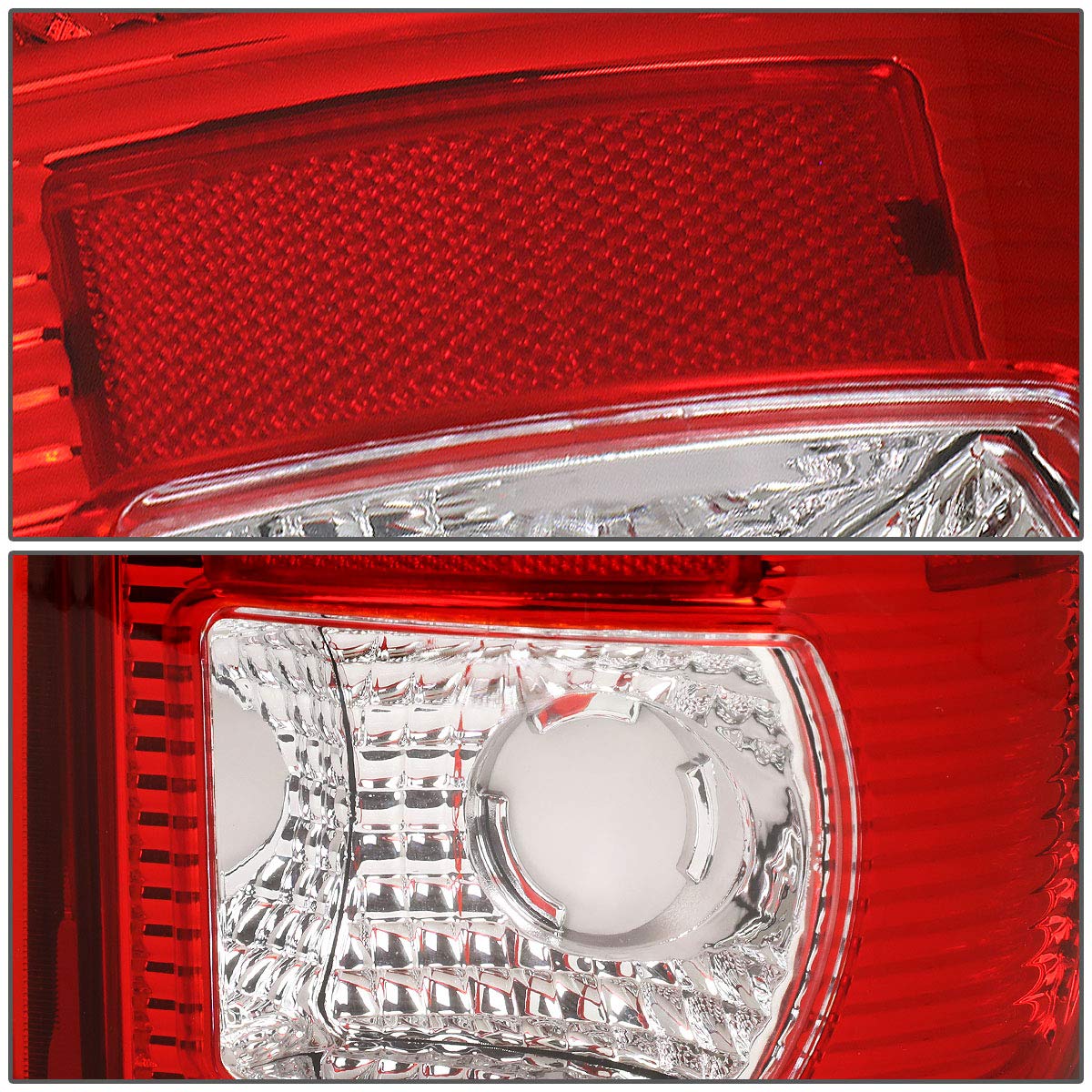Auto Dynasty 3D LED L-Bar Tail Lights + Third Brake Lamp - Compatible with 1999-2007 Ford Super Duty, Chrome/Red Design - Perfect for Truck Upgrades & Nighttime Safety