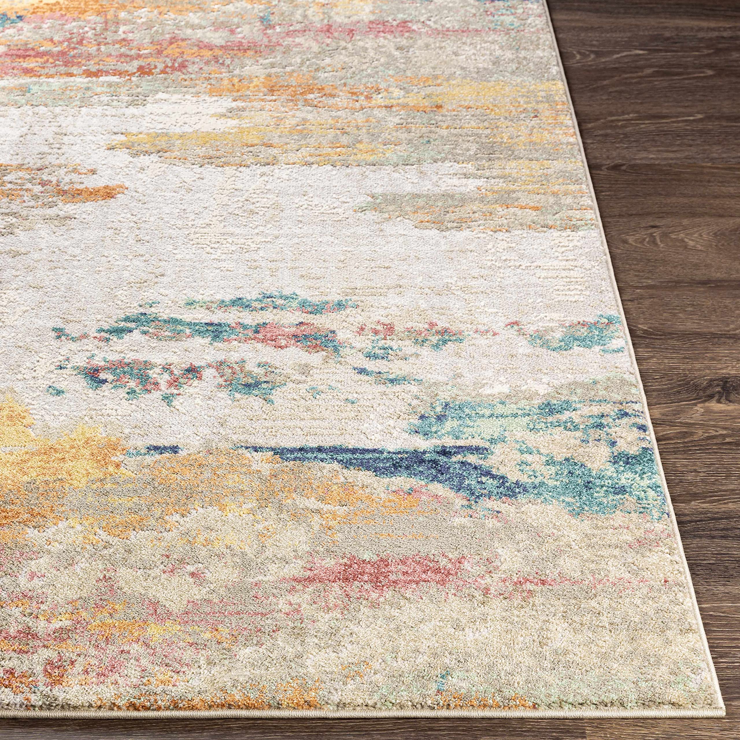 Hauteloom Pearces Soft Plush High Pile Area Rug 2' x 3' - Beige & Gray Shaggy Carpet for Living Room, Bedroom, Nursery - Cozy Floor Mat for Home Decor, Kids Play Area & Pet-Friendly Space