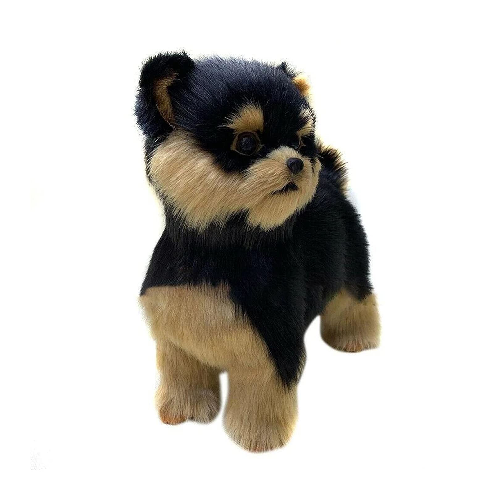 Yorkshire Terrier Dog Car & Home Decor - Standing Posture Simulation Ornament for Interior Accessories (Black/Brown) | Perfect for Car Dashboard, Living Room Shelf & Office Desk Decor
