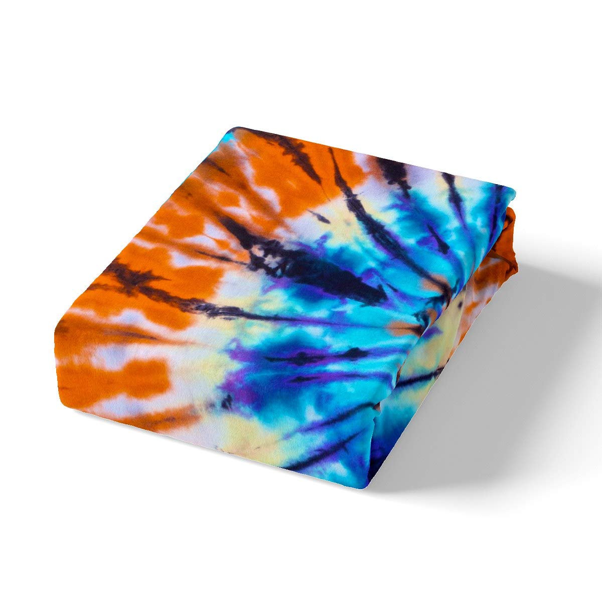 Tie Dye Bedding Set - Bohemian Psychedelic Full Size Fitted Sheet for Women & Men, Breathable Hippie Bed Sheet Set with Boho Gypsy Style - Perfect for Bedroom Decor, Dorm Room, and Festival Camping