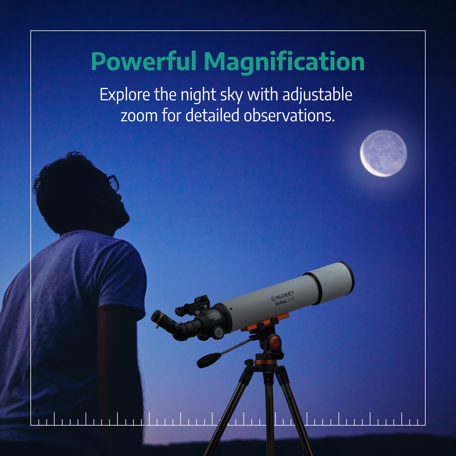Slokey 20x-250x Professional Astronomy Telescope for Adults & Beginners - Portable Powerful Refractor Telescope with Tripod - Perfect for Moon Viewing, Planet Observation & Stargazing - Ideal for Backyard Astronomy, Camping & Outdoor Exploration