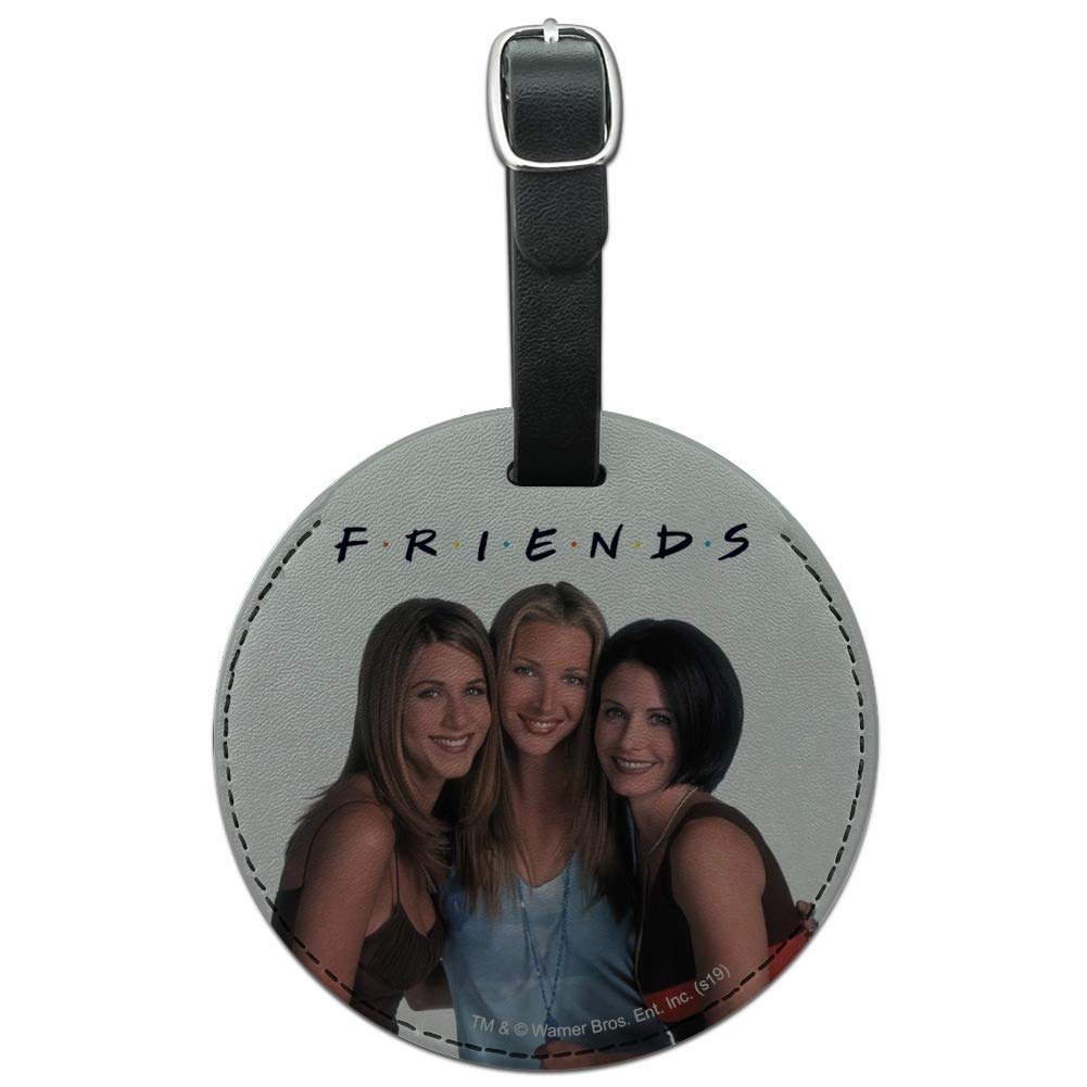 Friends TV Show Themed Girls' Round Leather Luggage Tag - Personalized Carry-On ID Tag for Suitcases & Travel Bags | Perfect Gift for Friends Fans, Travel Accessories for Women