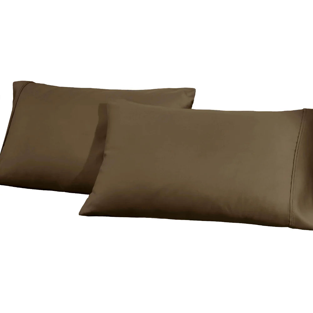 Premium 1200 Thread Count Cotton Blend 2-Piece Solid Pillowcase Set - Ultra Soft & Breathable for Bedroom Luxury (White, Queen Size) | Perfect for Home, Hotel, or Gift Giving