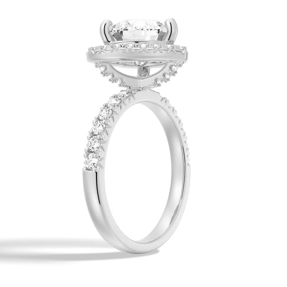 Exquisite 1 Carat Moissanite Halo Engagement Ring for Women - 925 Sterling Silver Wedding Band with Sparkling Side Stones | Perfect Proposal Gift & Anniversary Jewelry