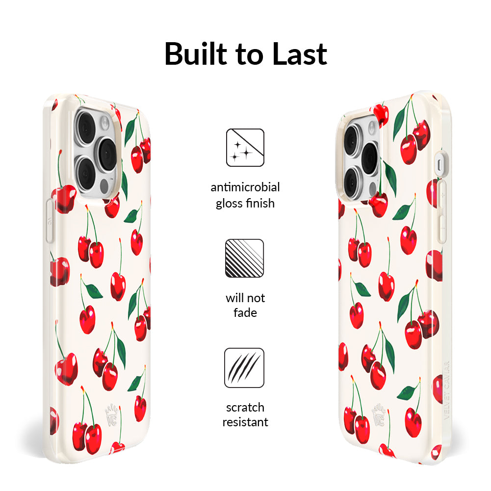 Mon Cheri Cherry iPhone Case - Cute & Durable Phone Cover for iPhone 13/14/15 - Perfect for Everyday Use, Travel & Gifts