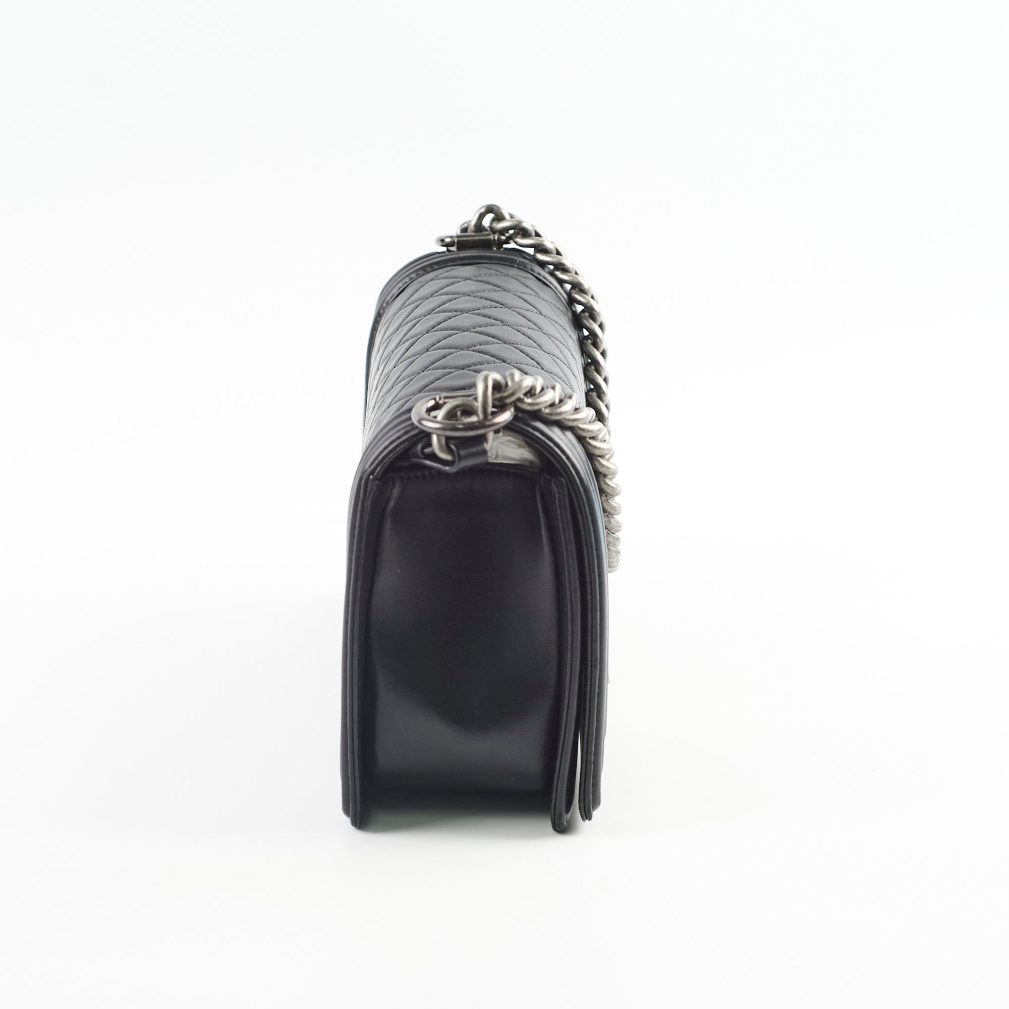 Chanel Old Medium Boy Bag in Black - Luxury Quilted Leather Crossbody Bag for Women | Perfect for Evening Events, Parties & Date Nights