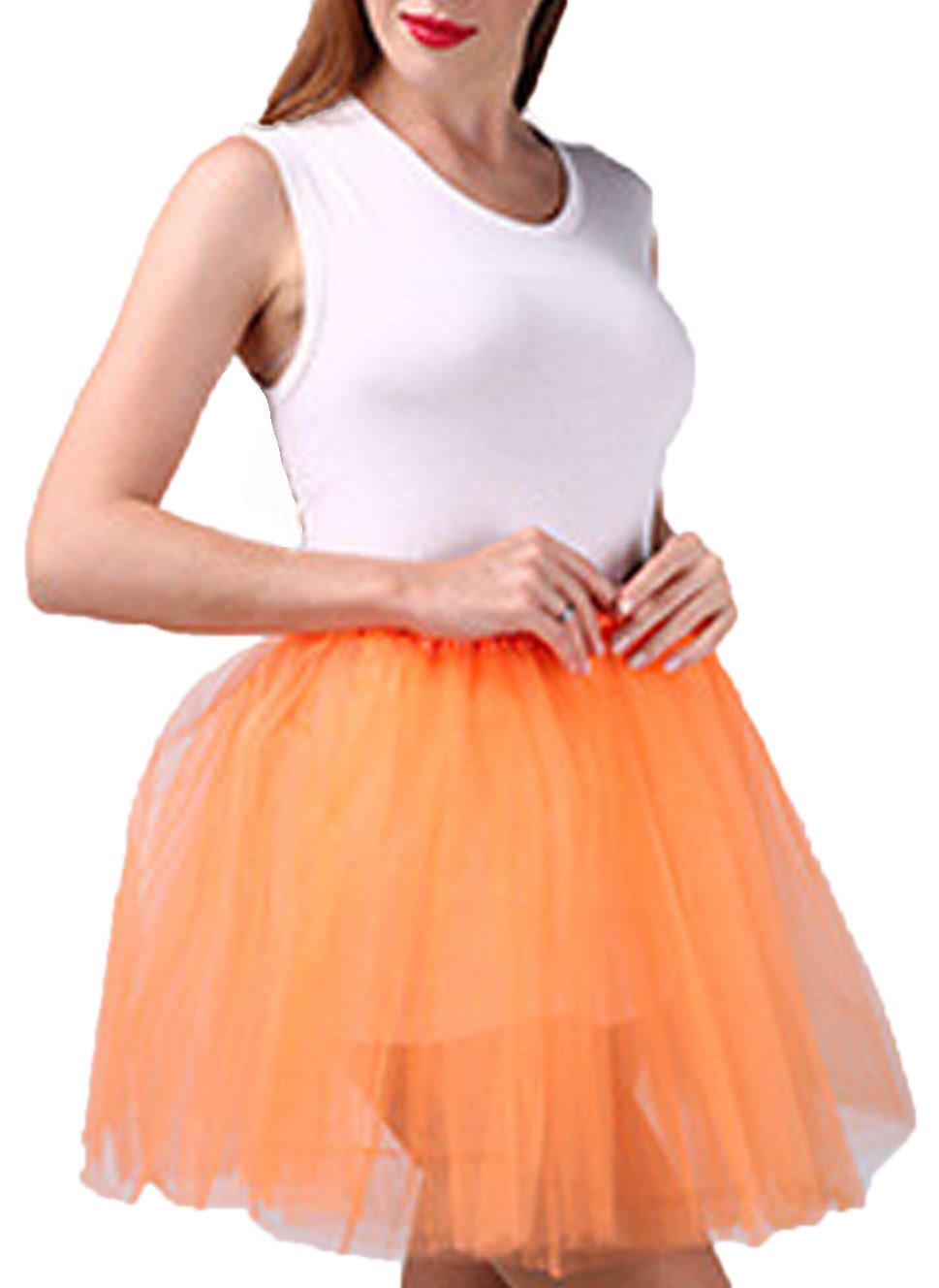 3 Layered Tulle Tutu Skirt for Ballet Dance Party - Soft Orange Tutu Skirt for Girls 3-12 Years, Perfect for Ballet Recitals, Birthday Parties & Photo Shoots