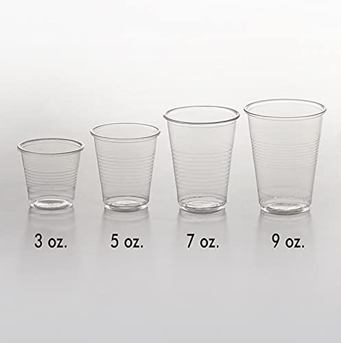 **Bluetable 5 oz Disposable Plastic Cups - Bulk 2400 Pack, Small Medicine & Bathroom Cups, Clear Translucent Drinking Cups for Water Dispensers, Parties, and Medical Use**