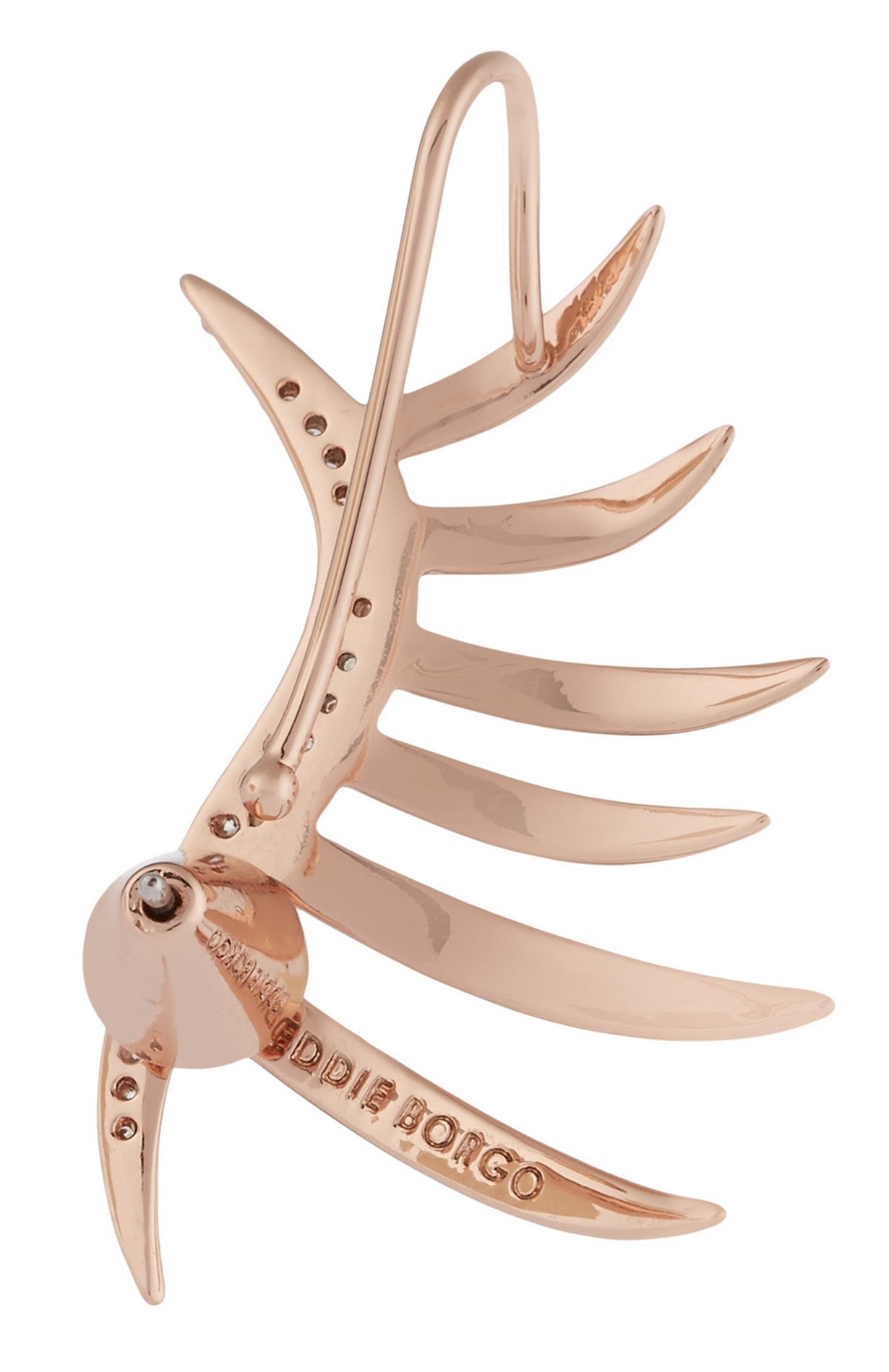 Rose Gold Pave Frond Earcuff - Elegant Leaf Design Ear Cuff Jewelry for Women, Perfect for Parties, Weddings & Everyday Wear