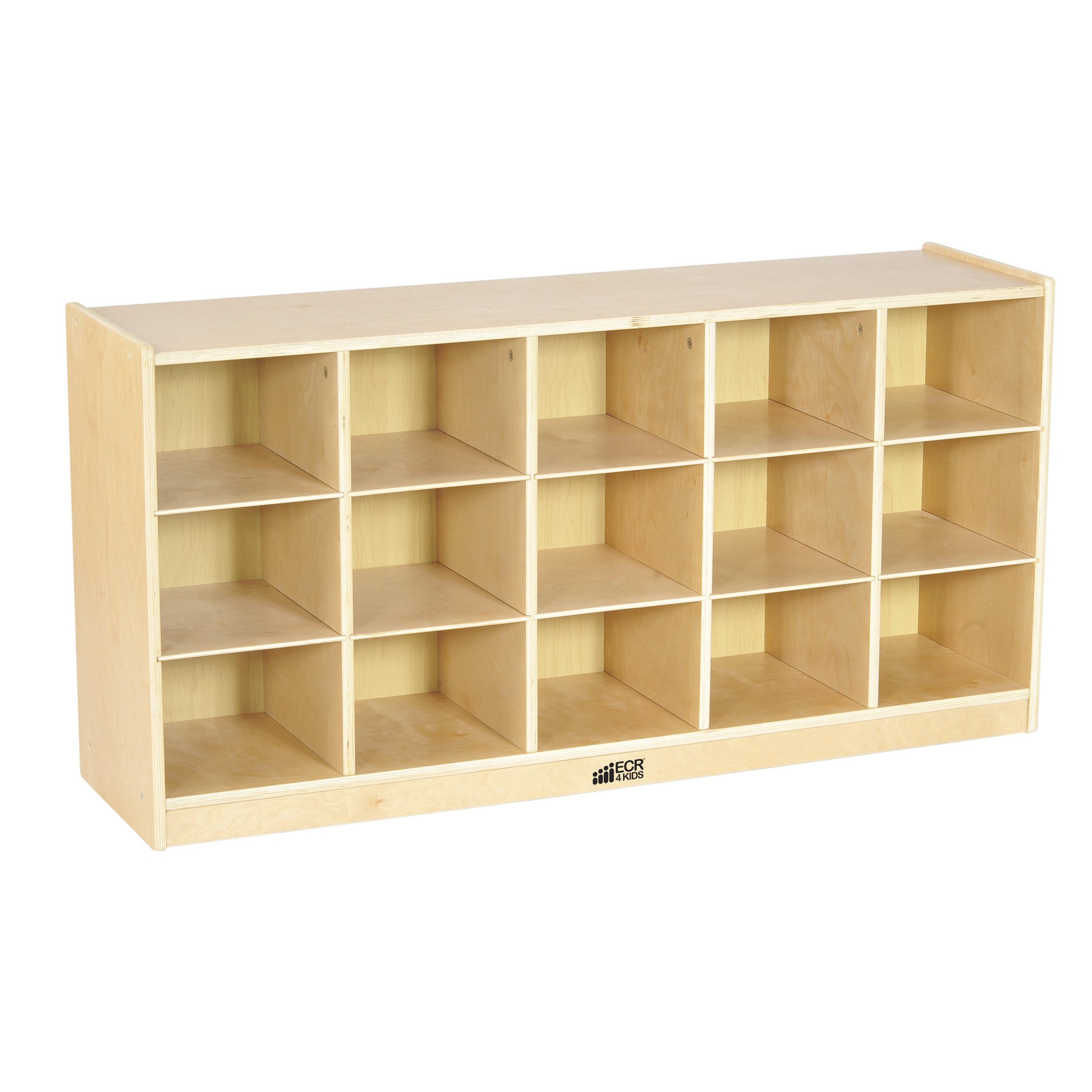 ECR4Kids Birch Wood 15-Cubby Storage Cabinet with Trays - Organize Toys, Books & Supplies for Classroom, Playroom or Home