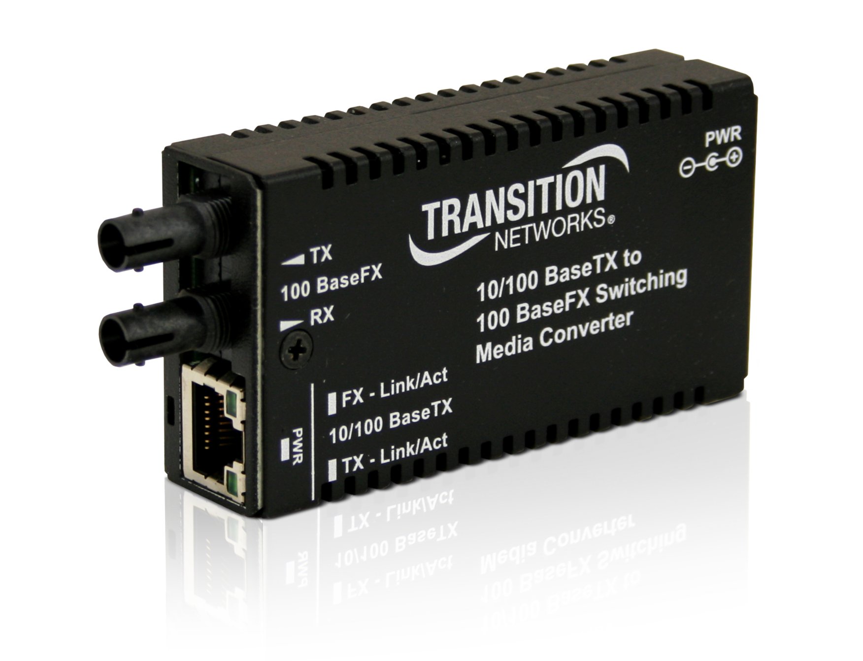 Transition Networks Mini 10/100 Fiber Media Converter - Ethernet to Fiber Optic Converter for 10Mbps & 100Mbps Networks (M/E-PSW-FX-02-NA) - Ideal for Office, Data Center & Industrial Networking Solutions