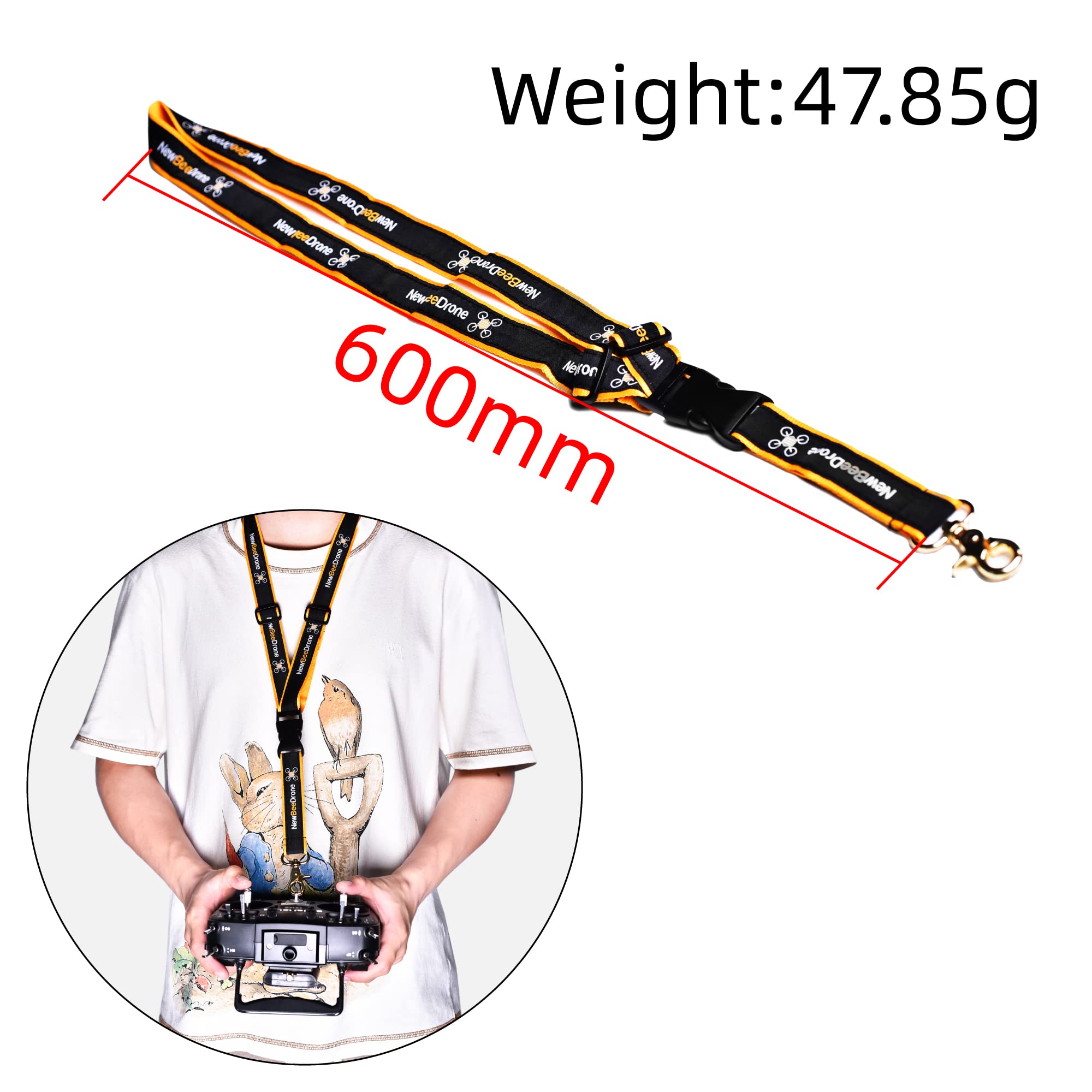SPEEDY BEE NewBeeDrone Adjustable & Detachable FPV Lanyard Strap for DJI FPV Remote Controller & All Types of FPV RC Radio Transmitters - Perfect for Drone Racing, Aerial Photography and FPV Flying