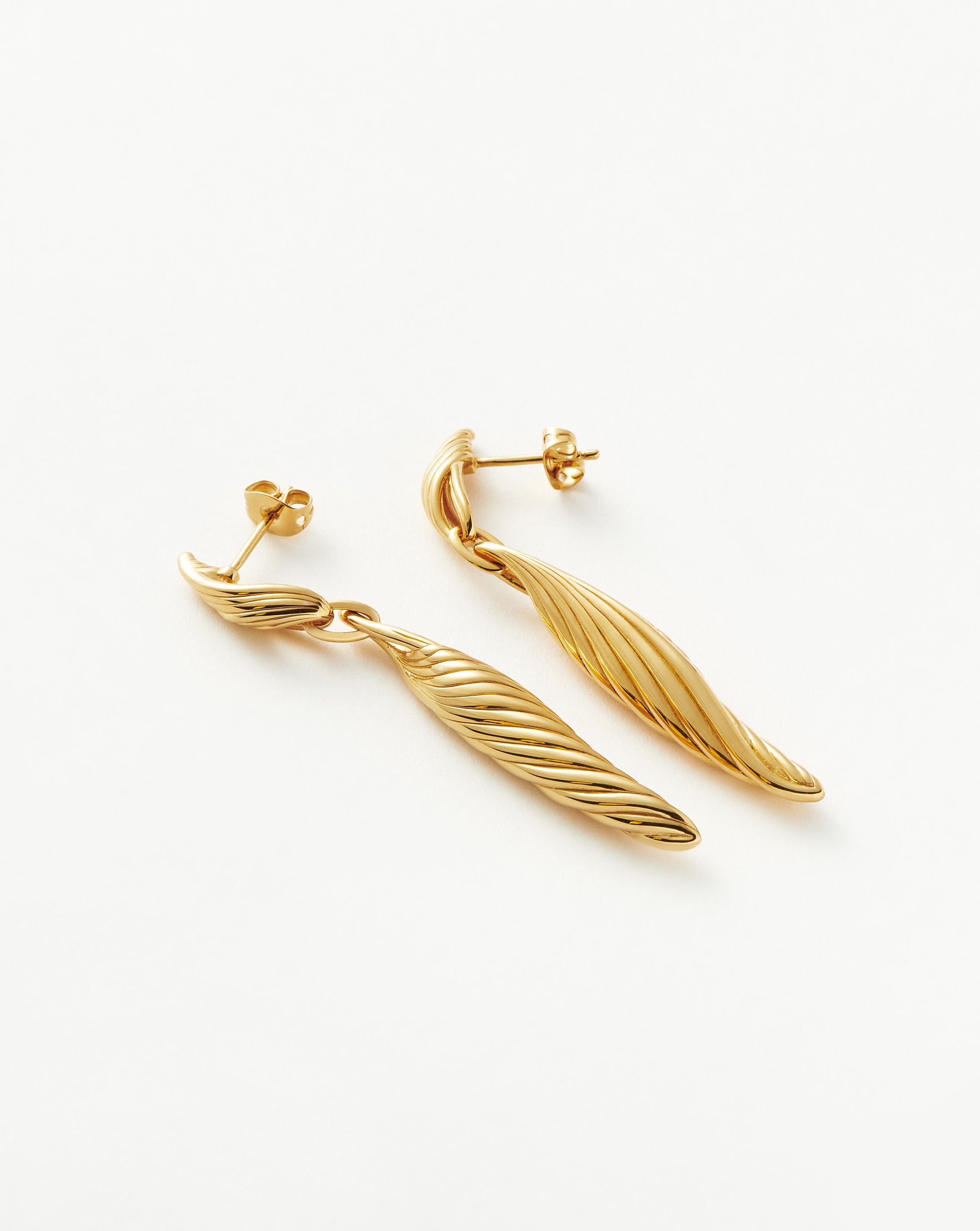 Wavy Ridge Double Drop Earrings for Women - Elegant Boho Dangle Jewelry for Party, Wedding & Everyday Wear