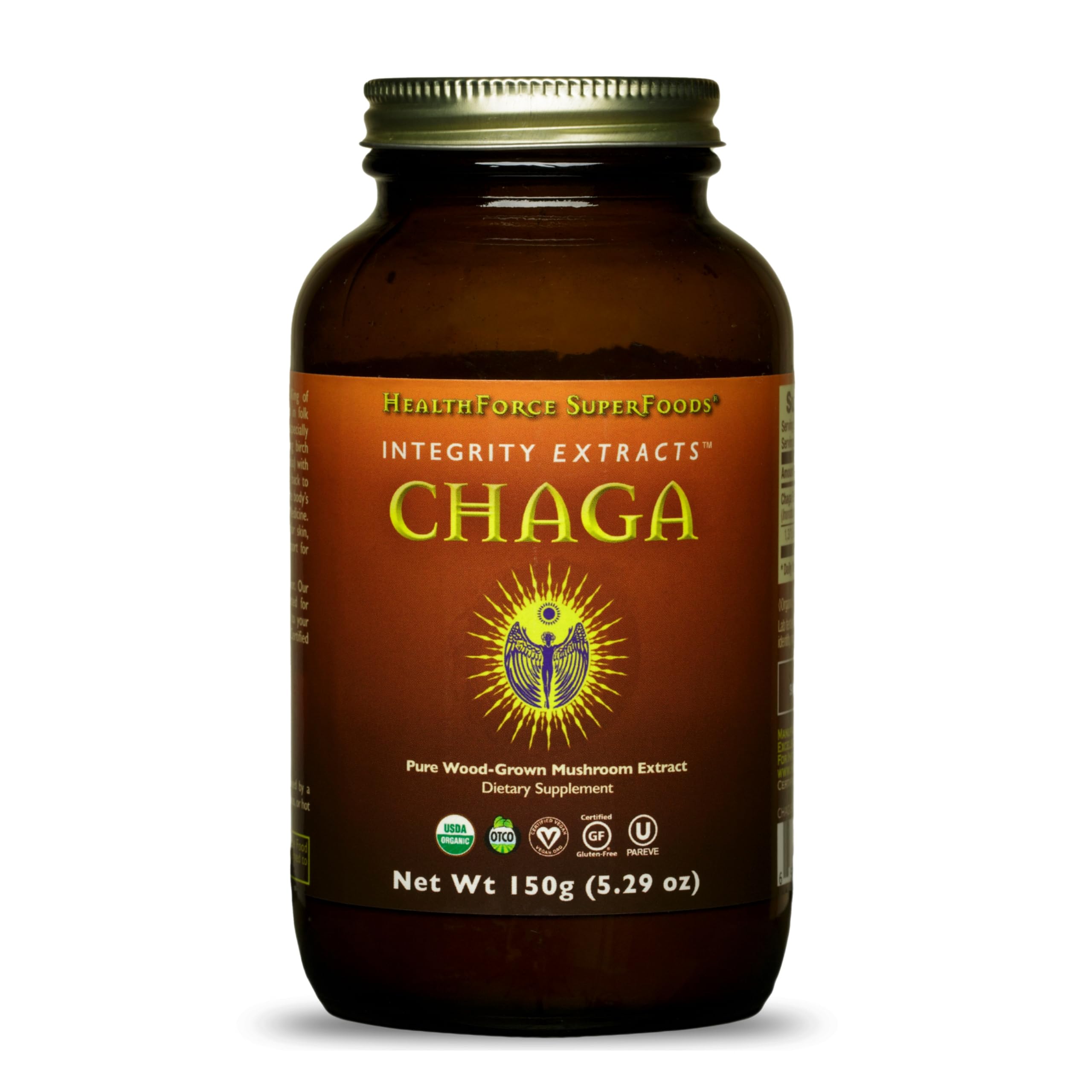 HealthForce SuperFoods Organic Chaga Mushroom Powder - 150g | Immune Support, Antioxidant Boost | Perfect for Smoothies, Coffee & Wellness Drinks