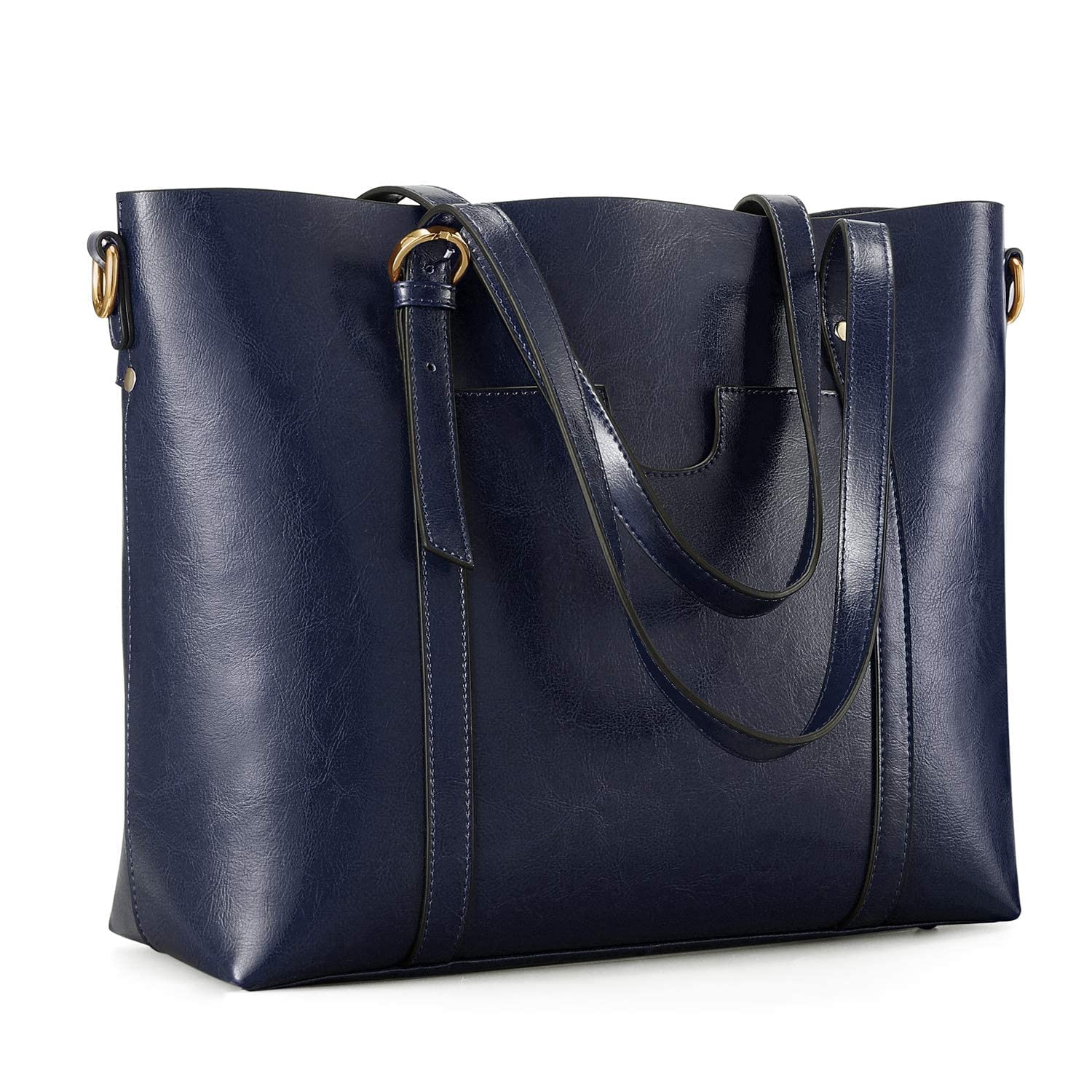 Kattee Genuine Leather Women's Tote Bag - Soft Vintage Shoulder Purse with Top Handle, Large Capacity Fashion Handbag for Work, Travel & Daily Use