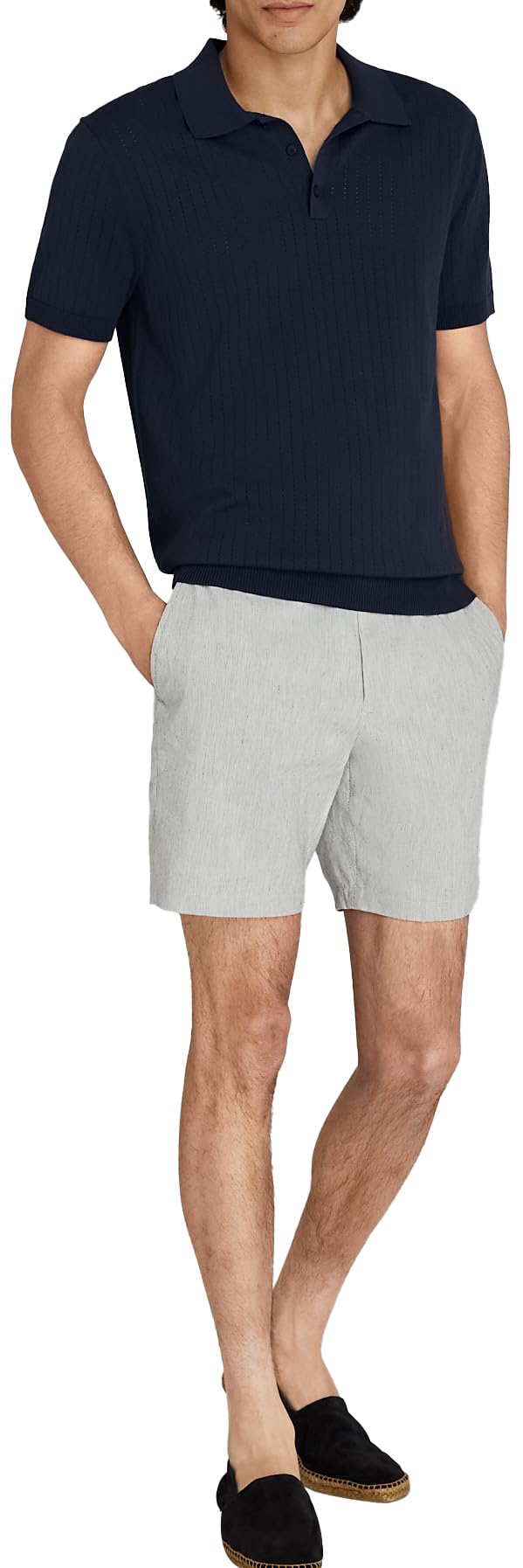 Club Monaco Men's Short Sleeve Stitch Polo Shirt - Casual Slim Fit Cotton Knit Top for Business & Weekend Wear | Perfect for Office, Date Night & Summer Outings