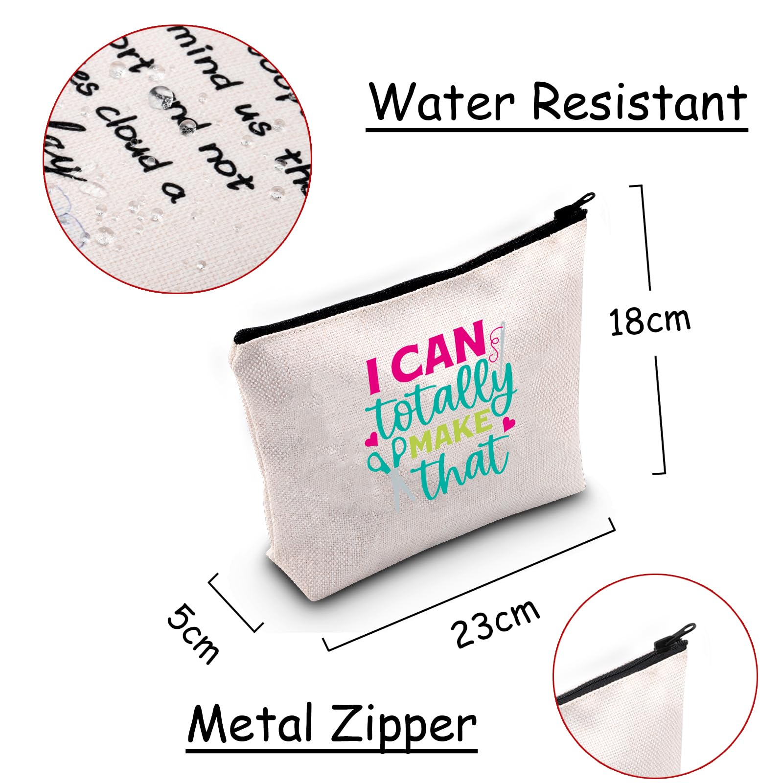 Funny Crafter Gift - 'I Can Totally Make That' Artistic Toiletry Bag for Knitters & Dressmakers | Makeup Organizer Pouch | Perfect for DIY Projects, Travel & Craft Storage