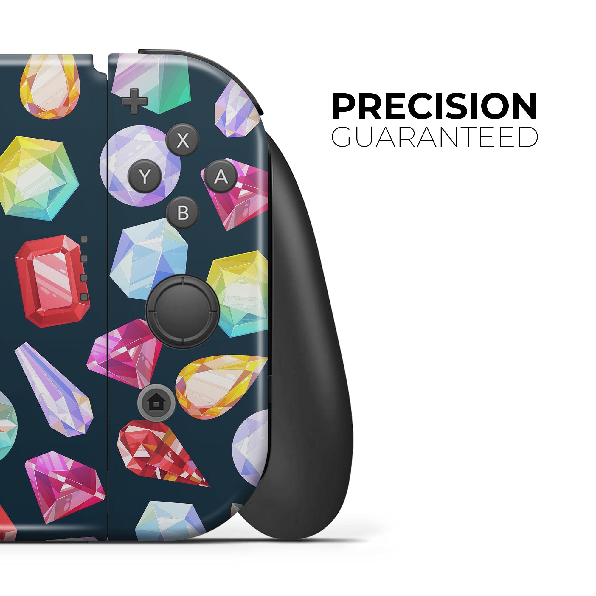 Nintendo Switch & Joy-Con Skin Decal - Scratch-Resistant Removable Vinyl Wrap Cover with Colorful Vector Gems - Perfect for Gaming Protection & Customization