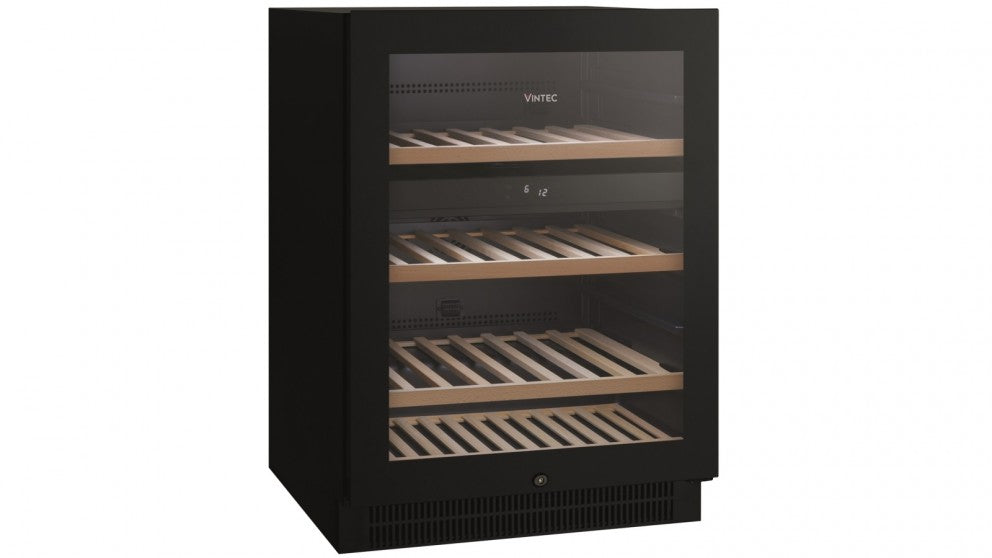 Vintec 50-Bottle Wine Cooler Refrigerator - VWD050SBB X Black, Dual Zone Temperature Control for Red & White Wines - Perfect for Home Bars, Restaurants, and Wine Cellars