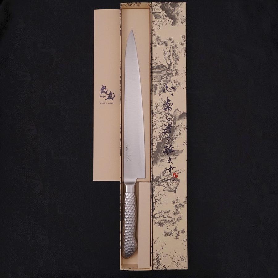 Premium VG-5 Steel Sujihiki Knife 270mm - Japanese Slicing Knife with Polished Western Handle for Sushi, Meat & Fish Cutting - Professional Chef & Home Kitchen Essential