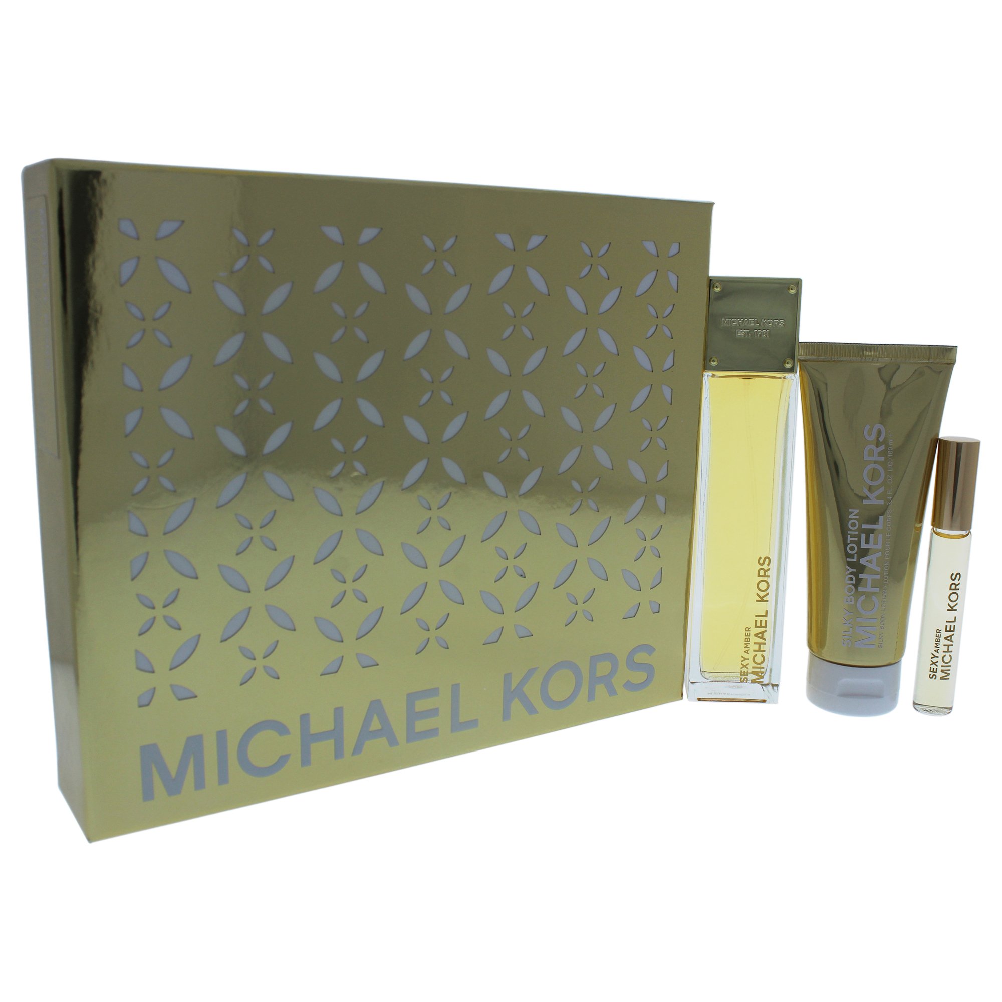 Michael Kors Sexy Amber Perfume Gift Set for Women - Eau de Parfum, Body Lotion & Shower Gel - Perfect for Birthday, Anniversary & Valentine's Day Gifts