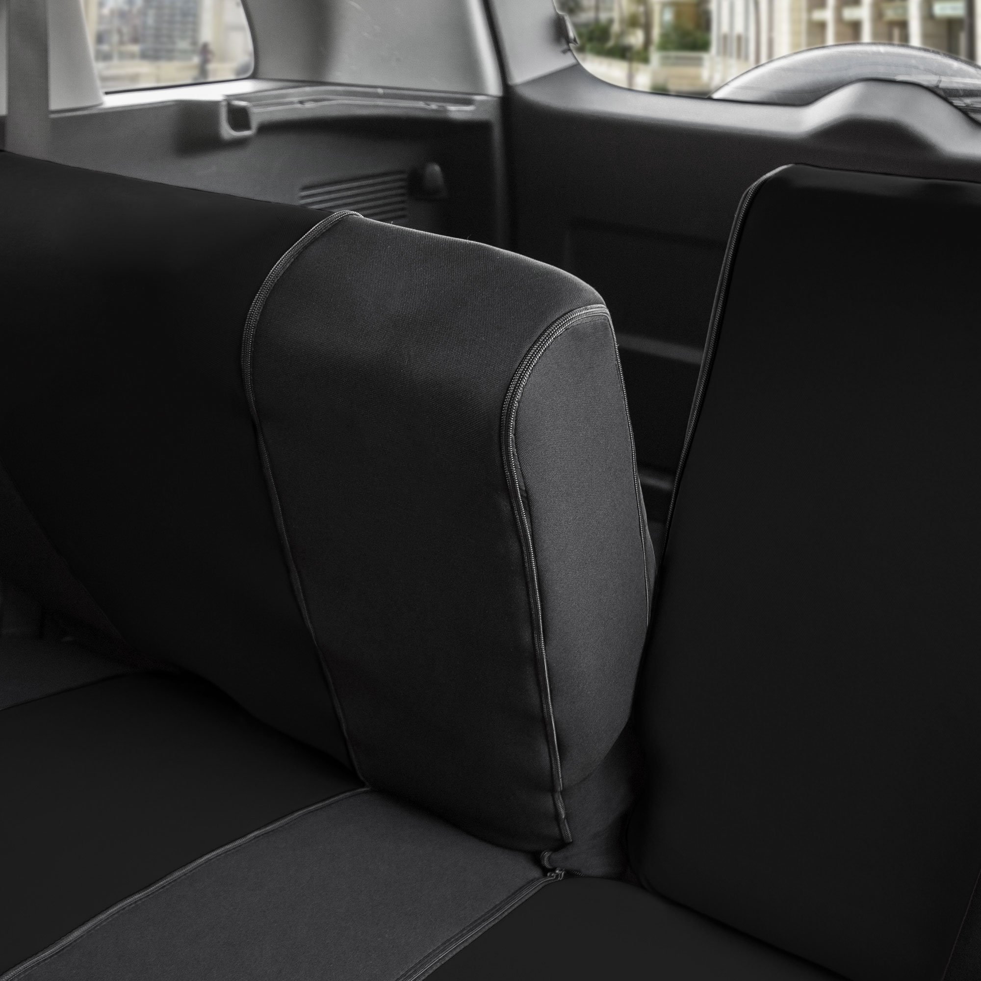 FH Group Universal Fit Back Seat Cloth Car Seat Cover - Split Bench Rear Seat Protector for SUV, Sedan, Van | Durable & Comfortable Interior Accessories | Perfect for Road Trips, Family Travel & Pet Protection