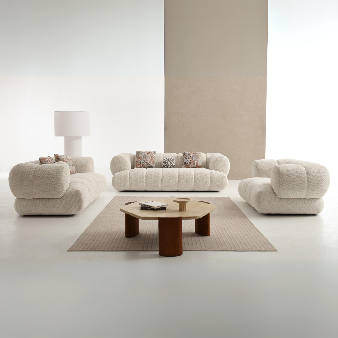 Ettorielle Fabric Sofa - Modern Comfortable Living Room Couch for Home, Office & Lounge - Soft Upholstered Sectional Sofa with Sturdy Frame - Perfect for Relaxing, Entertaining & Small Spaces