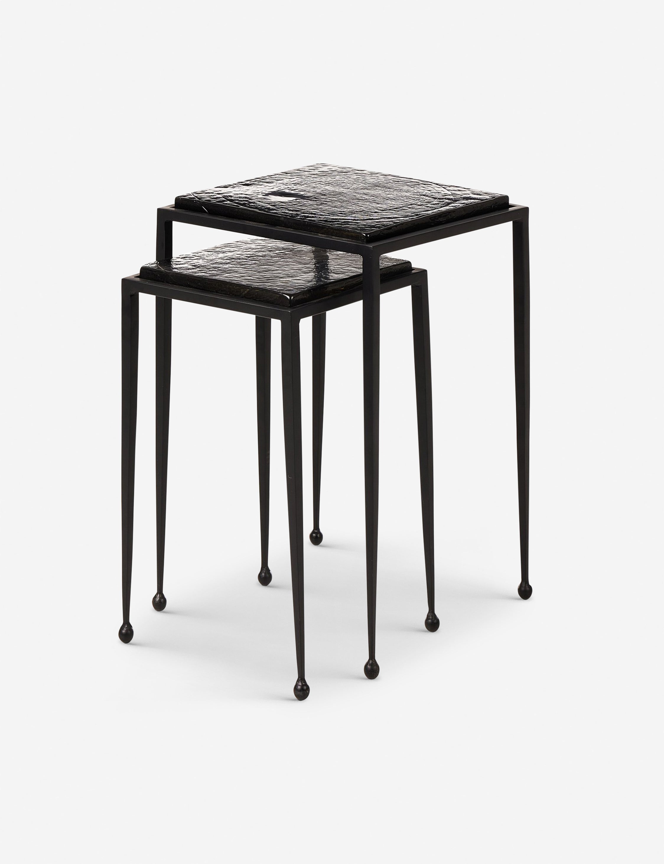 Modern Capa Nesting Side Tables Set of 2 - Space-Saving End Tables with Storage for Living Room, Bedroom & Office - Wooden Coffee Table Set for Small Spaces