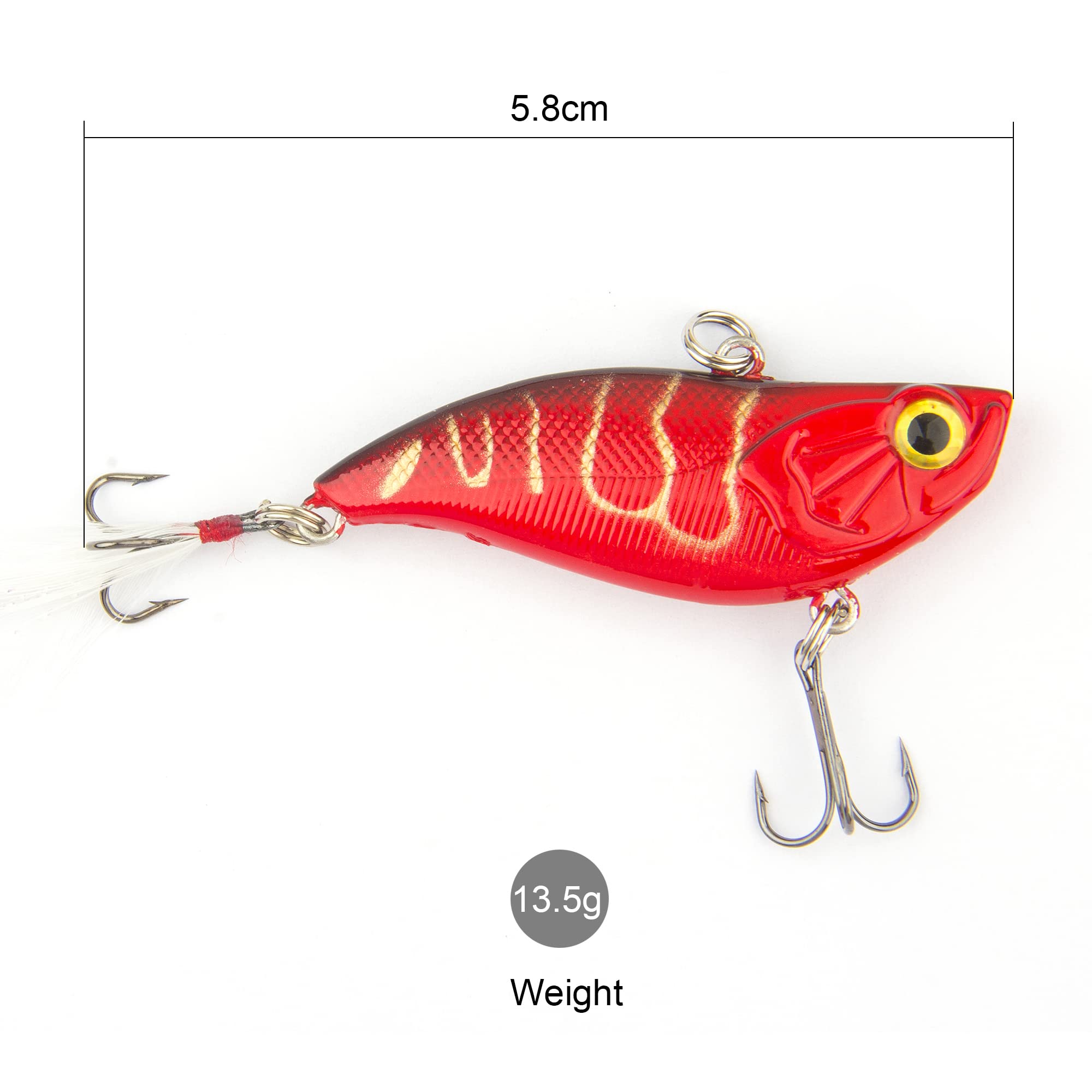 Rooster Tail Bass Trout Lures with Feathers - Fishing Spinner Baits Kit for Bass & Trout