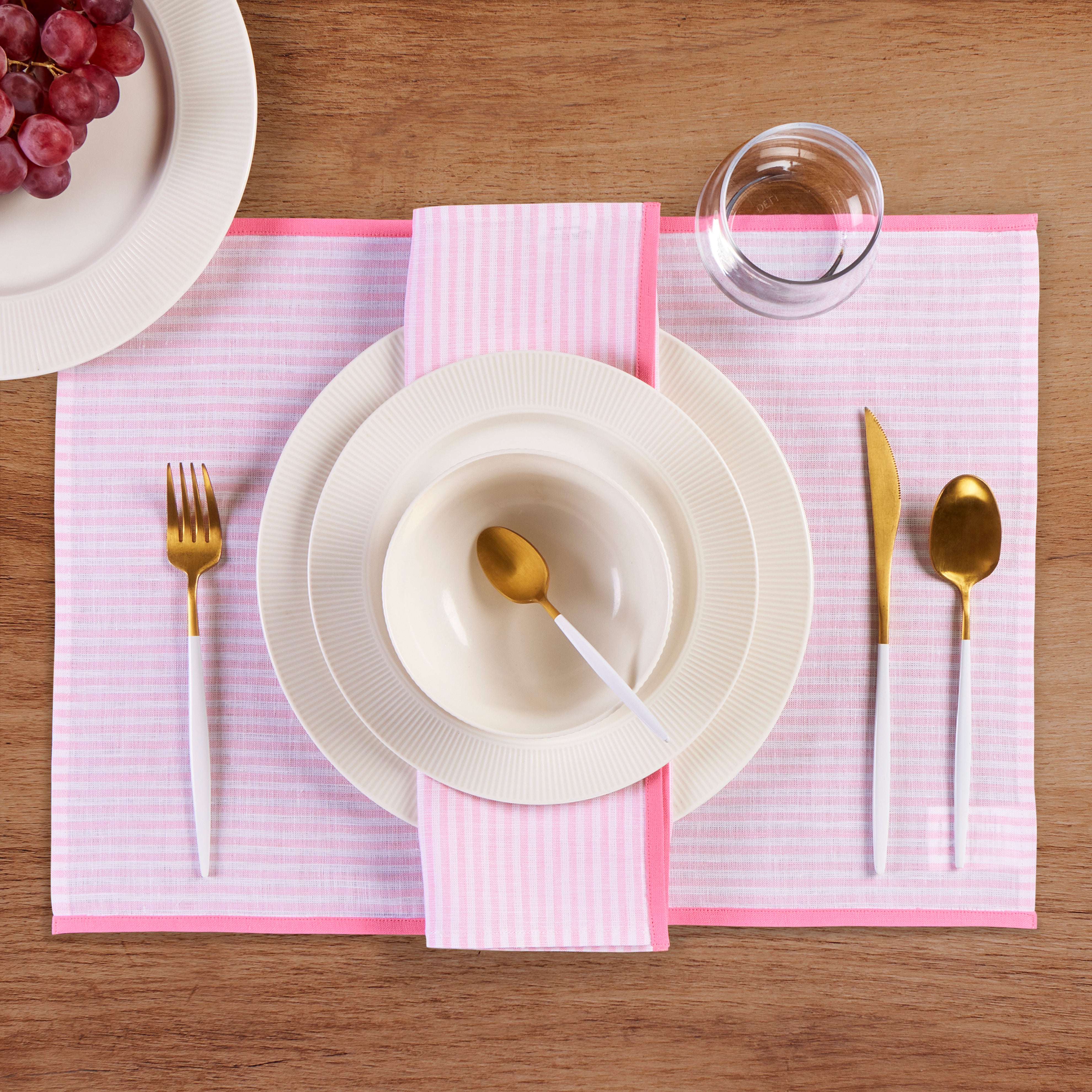 Premium Carmine Red Placemats Set of 4 - Waterproof & Heat-Resistant Table Mats for Dining, Kitchen, or Party Decor - Elegant Table Setting Accessories for Home & Restaurant Use