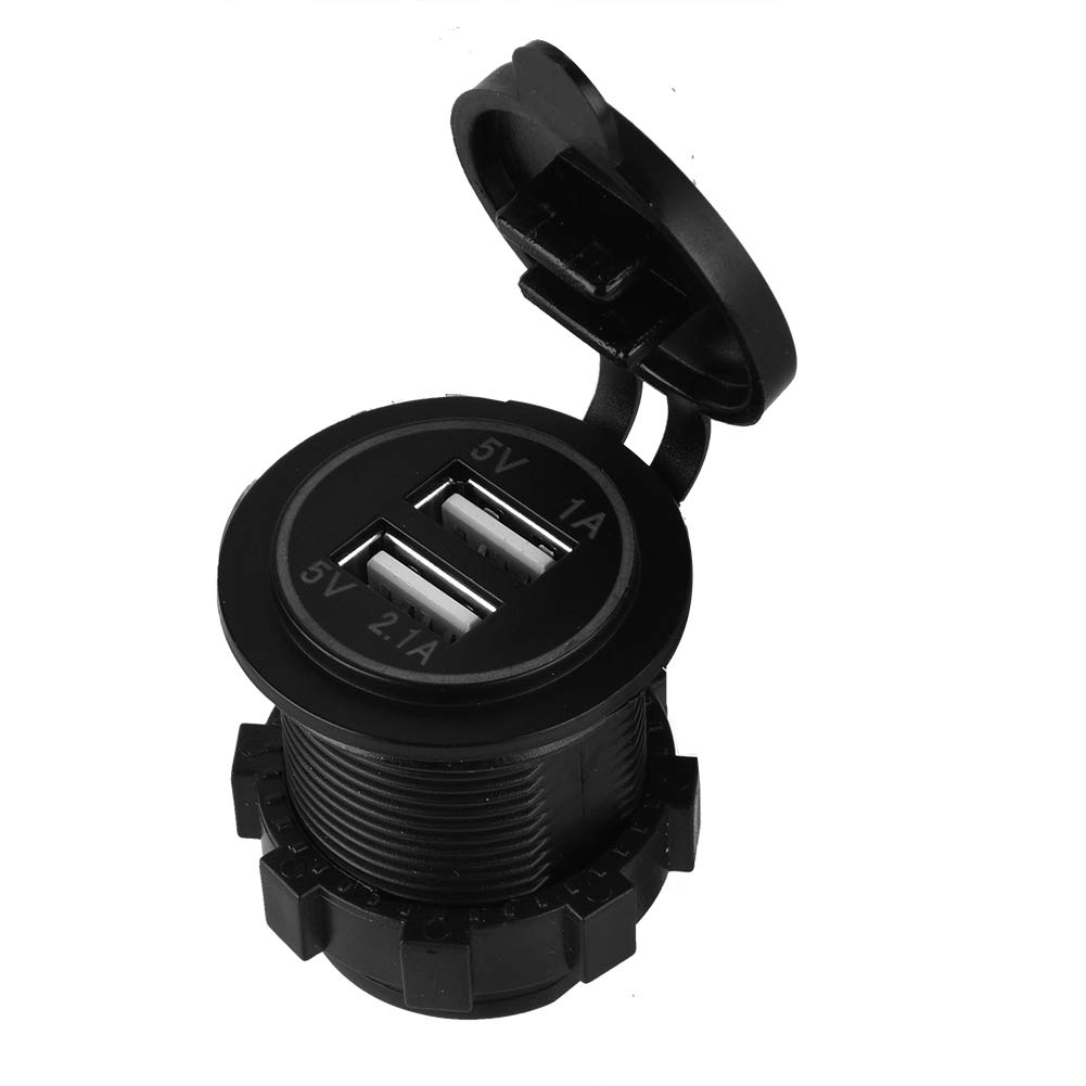 12V/24V Dual USB Car Charger with LED Indicator - Fast Charging Adapter for Cars, Trucks, SUVs | Perfect for Road Trips, Commuting & Charging Phones, Tablets on the Go