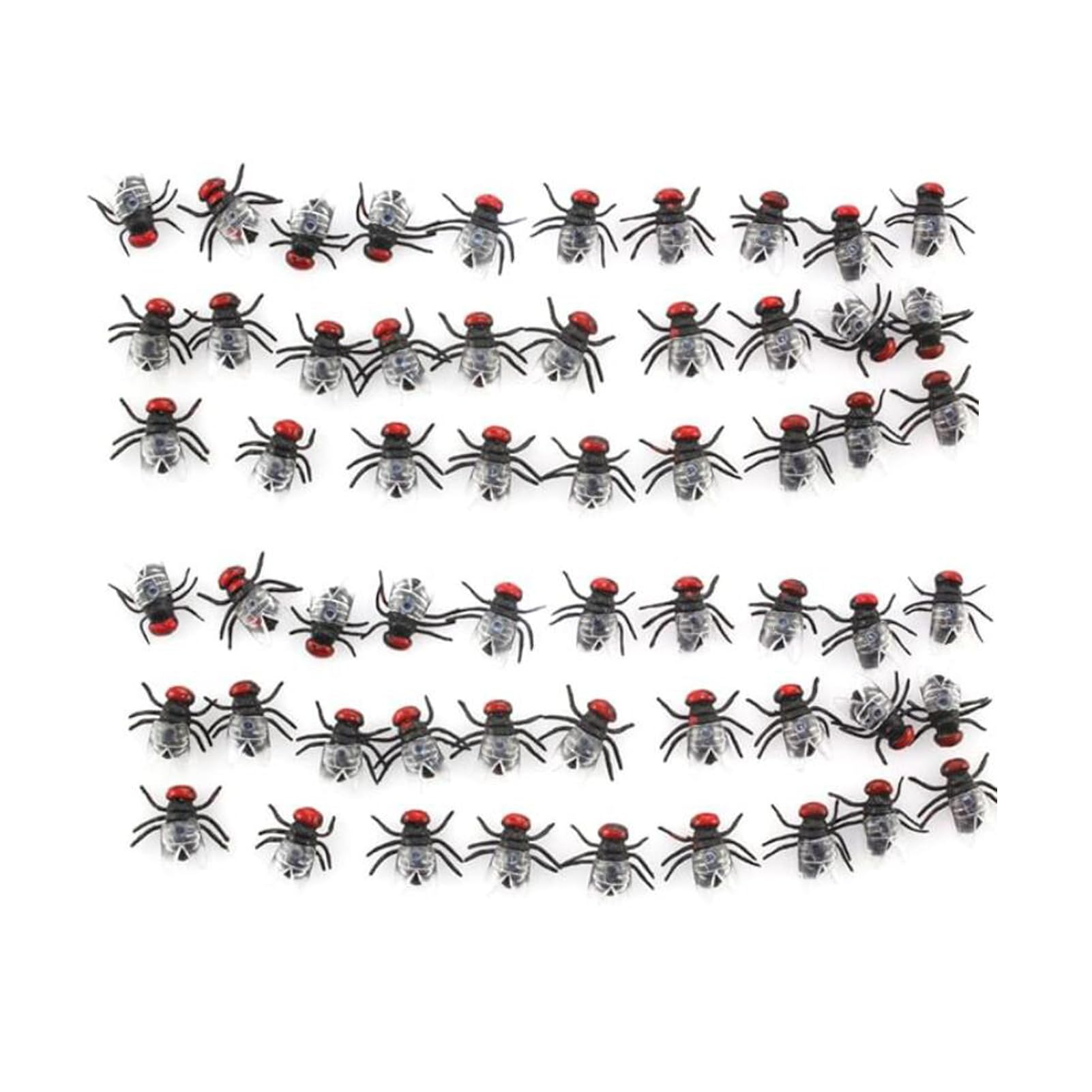 100PCS Plastic Fake Flies Prank Joke Toys for Halloween, Party Gags, Office Pranks, and Practical Jokes - Realistic Looking Novelty Insects for Tricking Friends