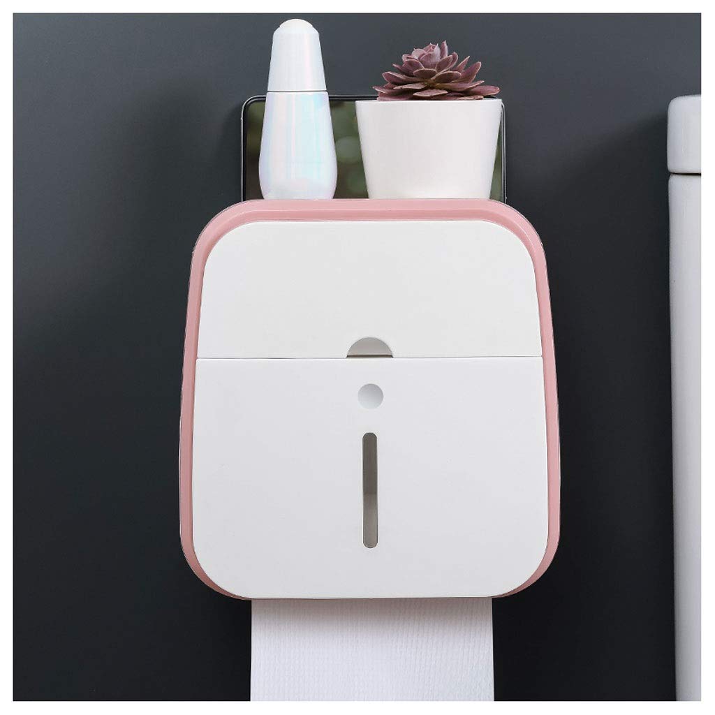 Zhangjinyishop2016 White Perforated Wall-Mounted Tissue Box Cover - Multifunctional Bathroom & Living Room Storage Organizer for Paper Rolls, Sundries | Space-Saving Home Decor (Color A)
