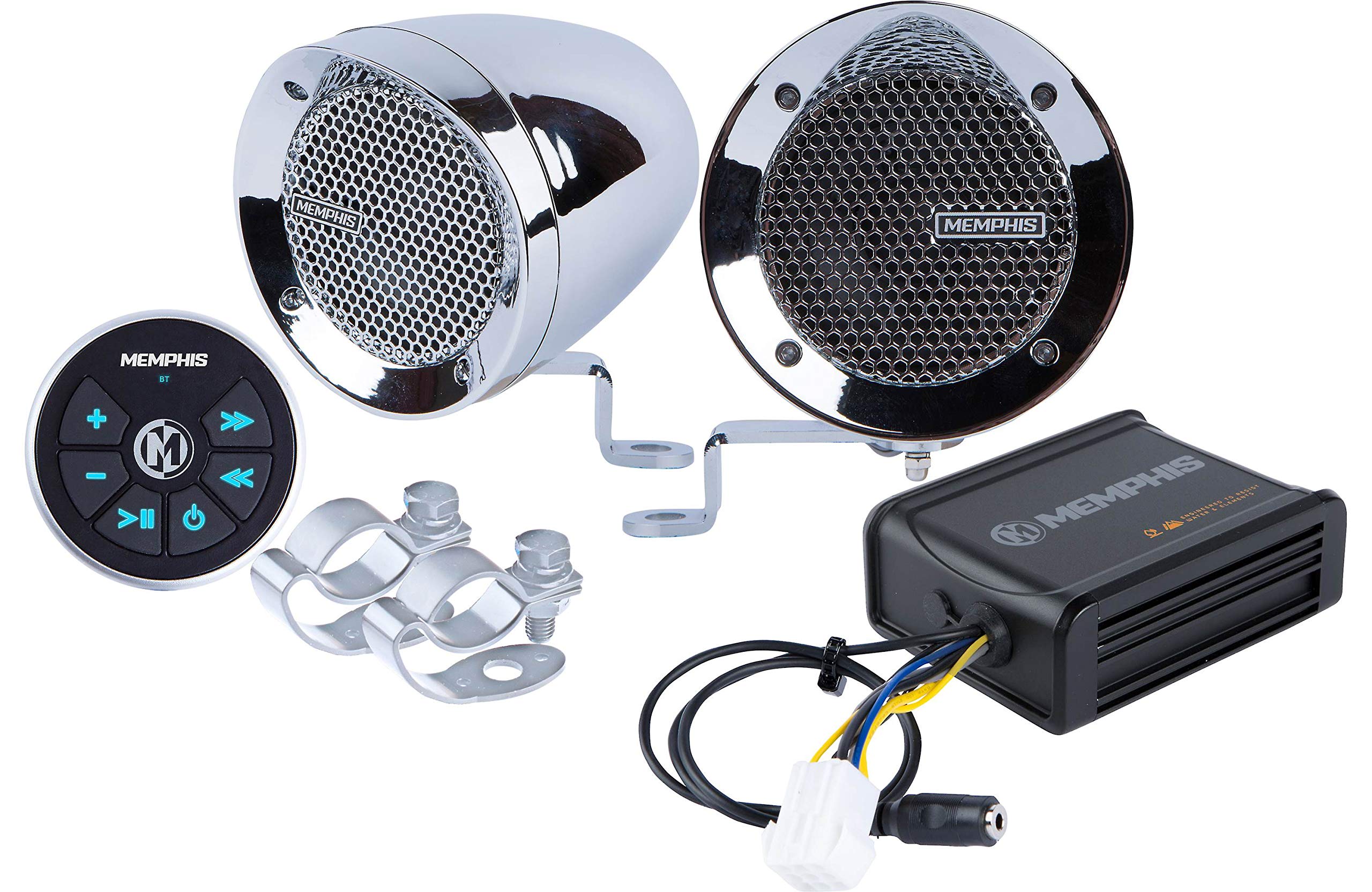 Memphis MXABMC2BT 2声道音箱+功放+蓝牙控制+家用音响套装，适用于家庭影院、派对音乐和户外娱乐
