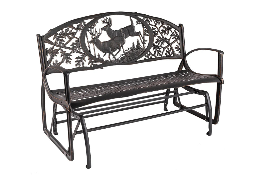 Outdoor Bucks Glider Bench - Heavy Duty Wooden Rocking Bench for Patio, Garden, and Porch - Perfect for Relaxing, Swinging, and Enjoying Nature