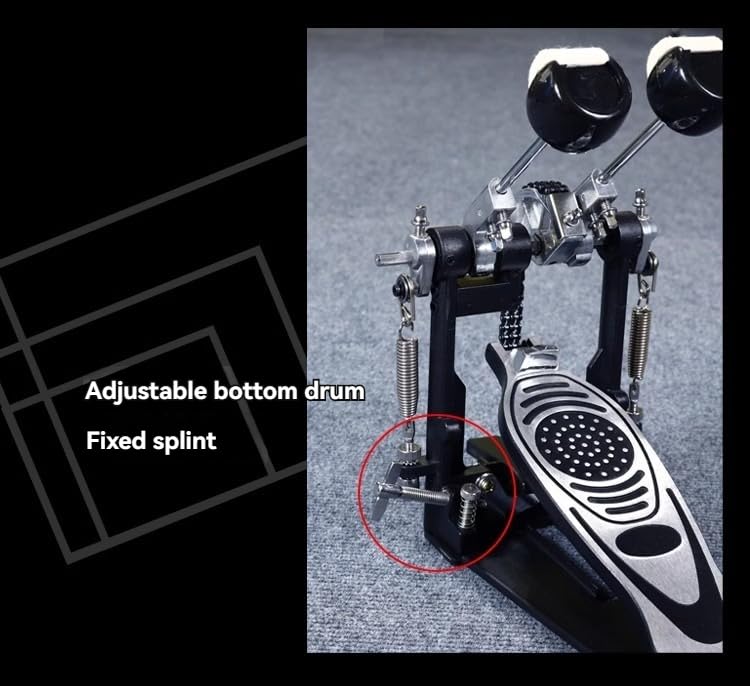 Double Bass Drum Pedal for Drum Set & Electronic Drums - Heavy Duty Dual Chain Drive Pedal with Hammer Action - Perfect for Metal, Rock & Live Performances