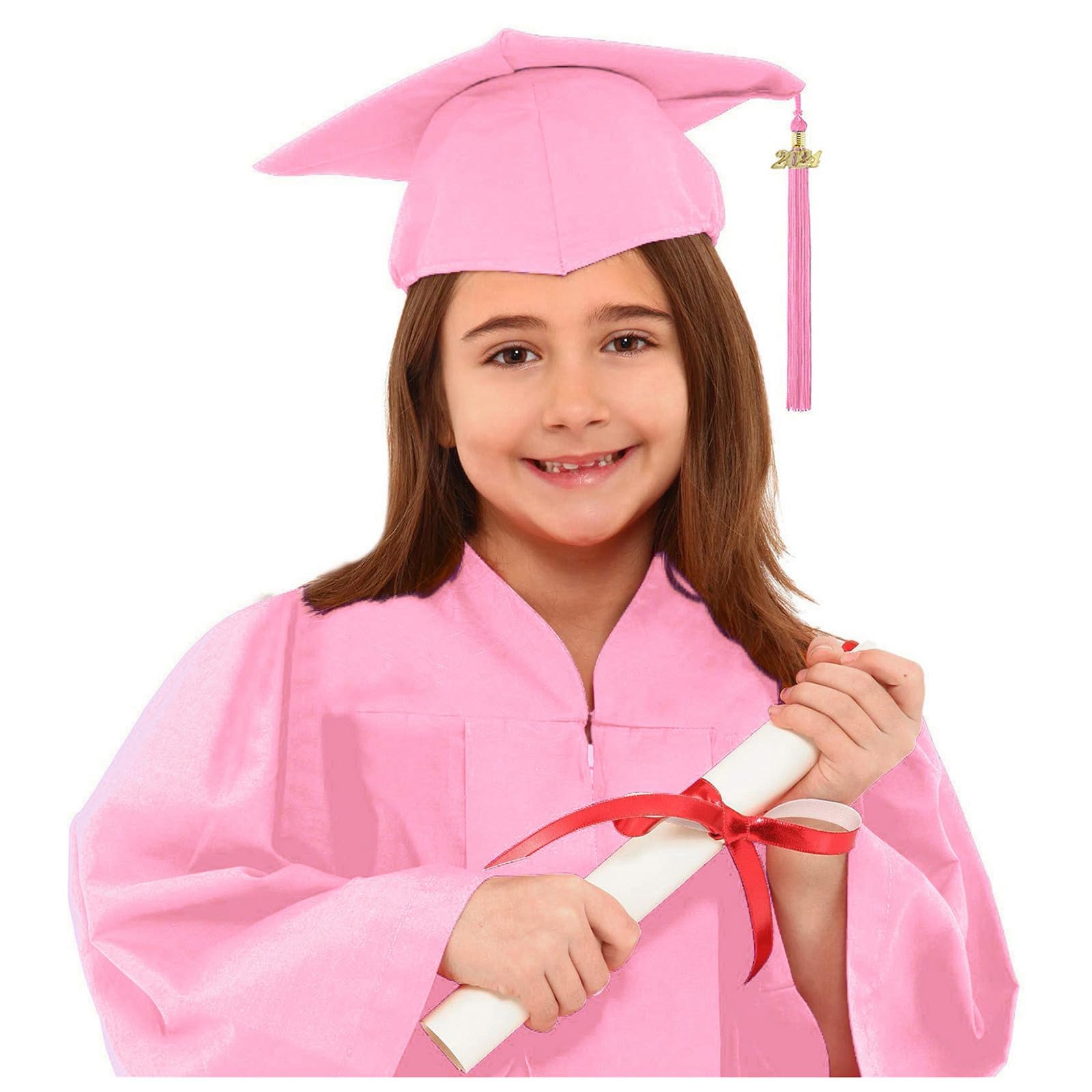 2024 Graduation Gown Set for Kids - Cap, Stole & Tassel - Preschool, Pre-K, Kindergarten to 5th Grade Unisex Outfit for Boys & Girls - Perfect for School Ceremonies, Graduation Photos & Special Occasions