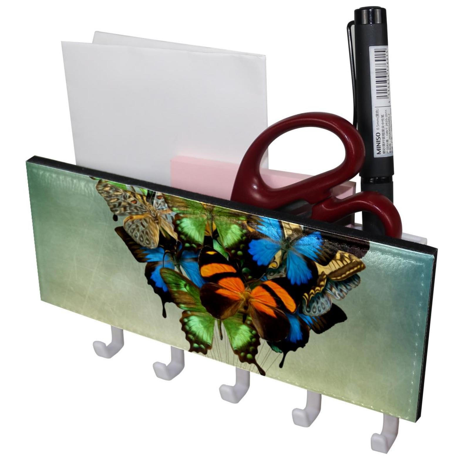 GIAPB Adhesive Wall Hooks for Hanging - Vintage Butterfly Balloon Design - Perfect for Home Decor, Bathroom, Kitchen & Office Organization