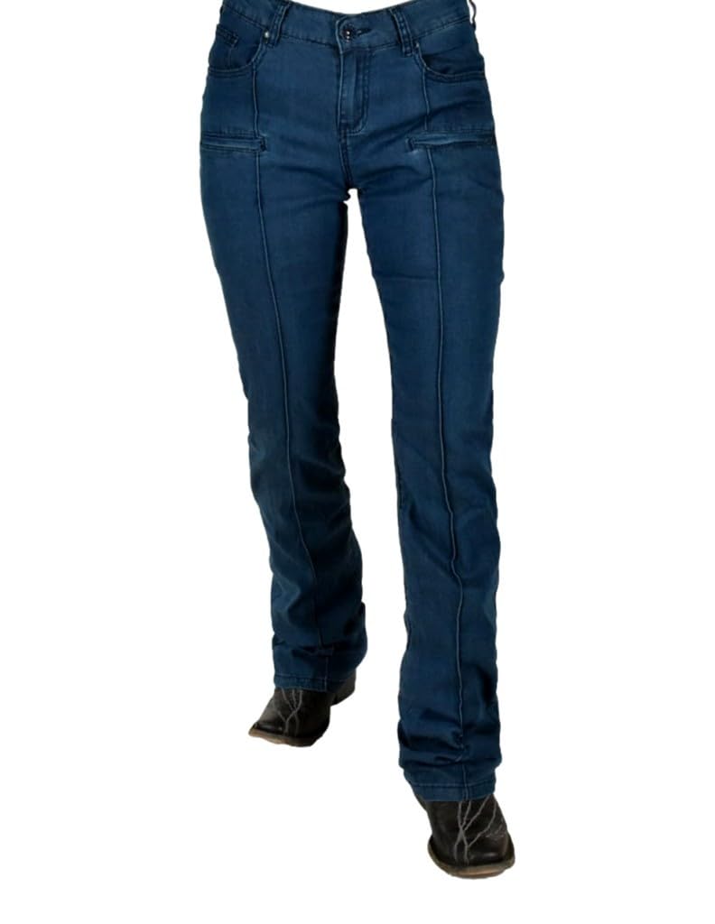 Cowgirl Tuff Western Jeans for Women - Ultra Breathable Bootcut Dark Wash Denim Pants | Perfect for Riding, Rodeo & Country Style Fashion