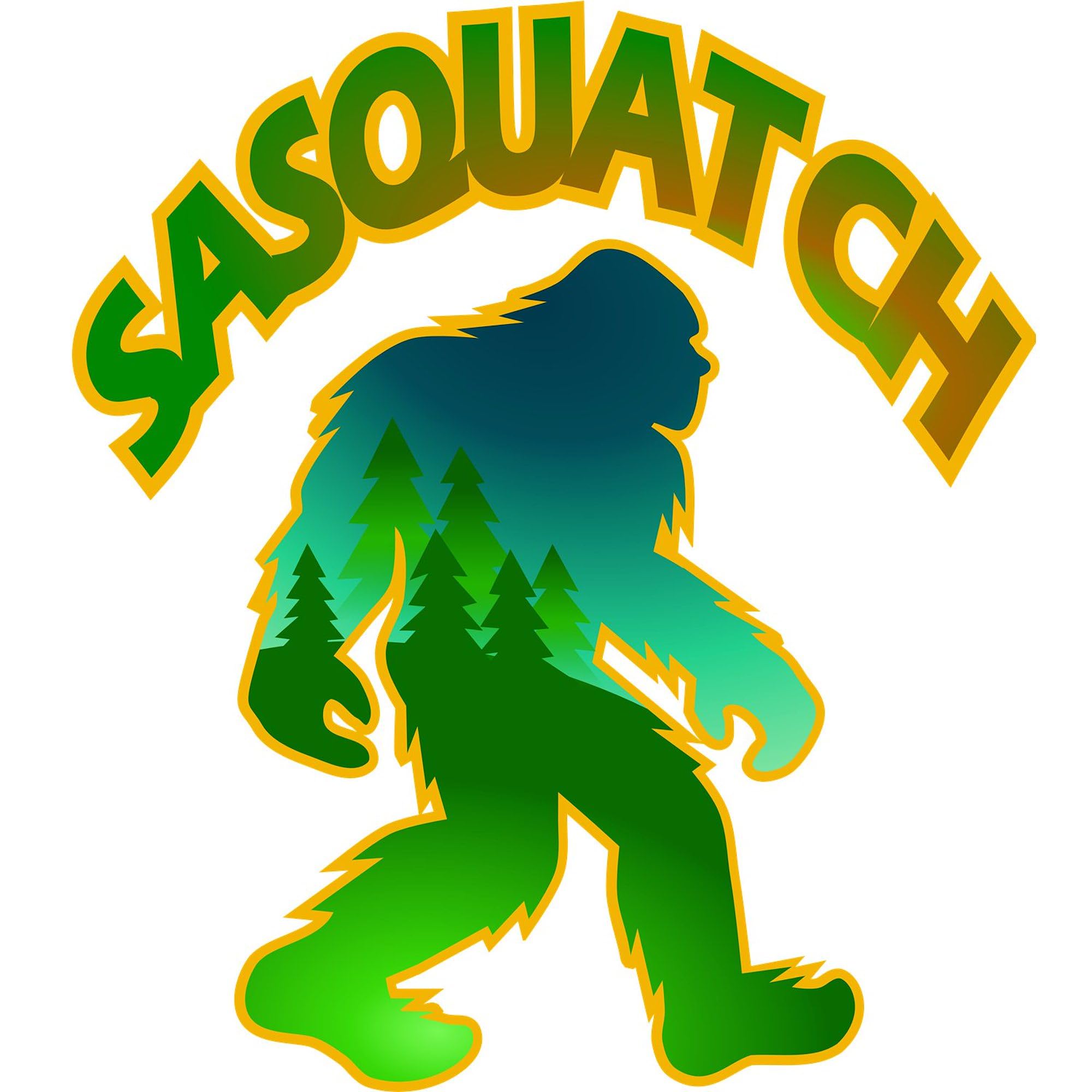 Sasquatch Forest Scene Car Bumper Sticker - Waterproof Vinyl Decal for Cars, Laptops & Windows - Perfect for Outdoor Enthusiasts & Nature Lovers