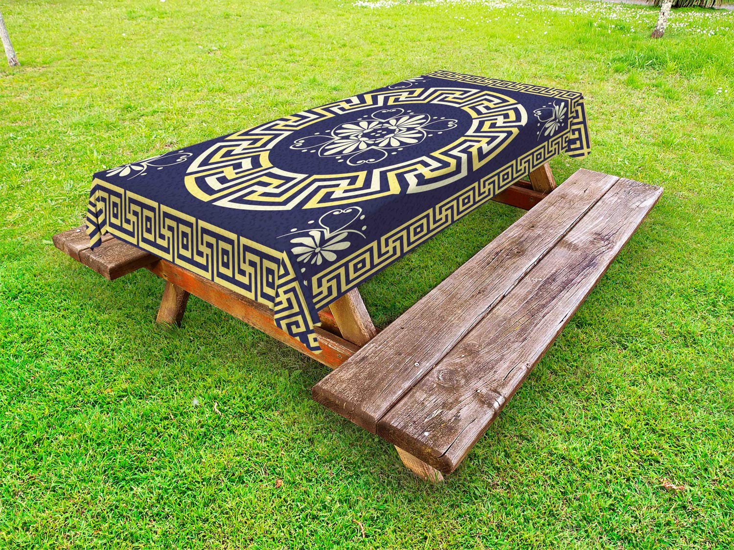 Ambesonne Bohemian Floral Outdoor Tablecloth - Vintage Spring Inspired Washable Picnic Table Cover 58