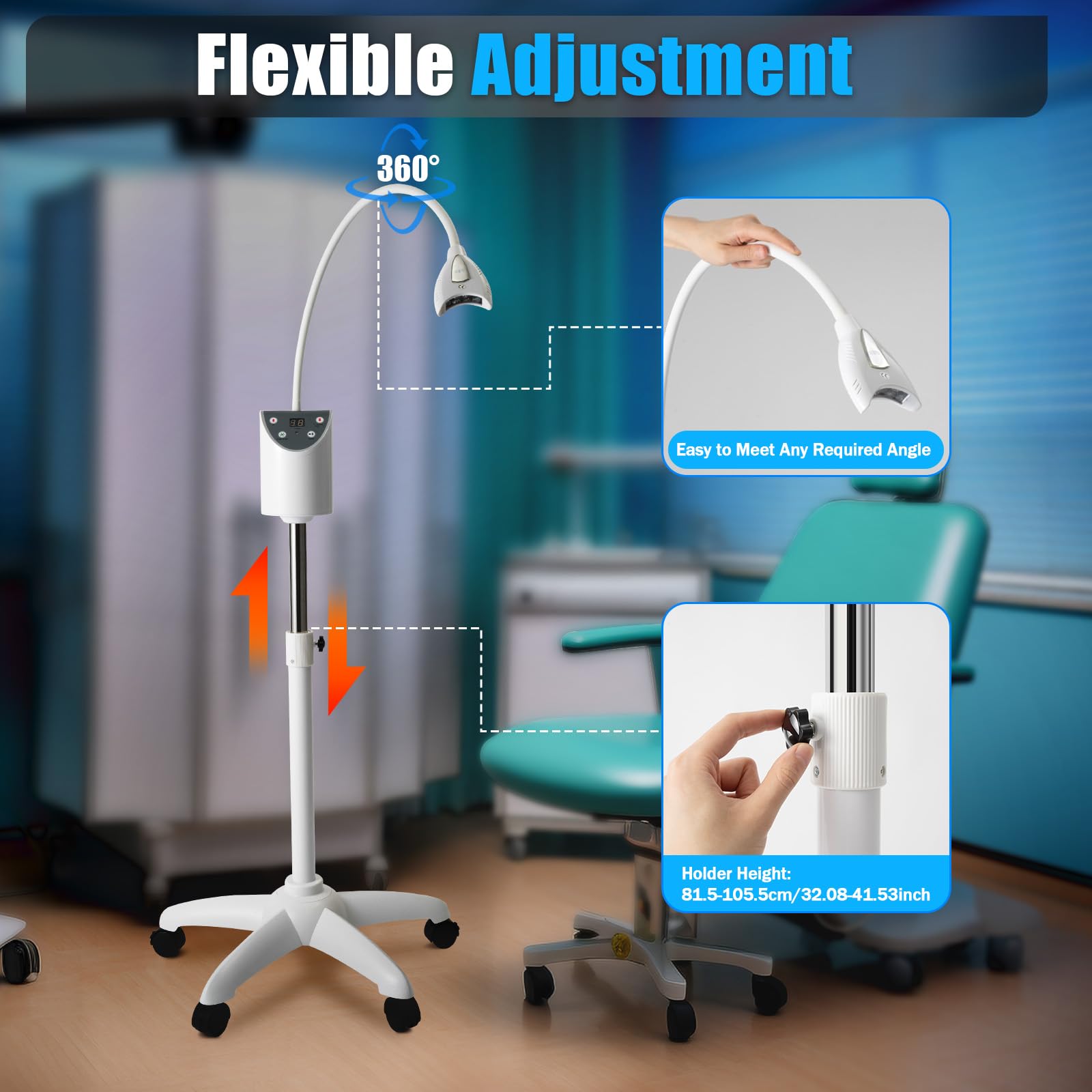 Professional LED Dental Whitening Light - Accelerated Teeth Bleaching Machine for Home & Salon Use | Portable & Floor-Standing Options | Perfect for Teeth Whitening, Oral Care & Beauty Treatments