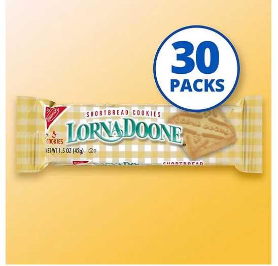 Lorna Doone Shortbread Cookies - 1.5oz Bags (30 Count) | Buttery Scottish-Style Biscuits for Tea Time, Snacking & Gift Giving