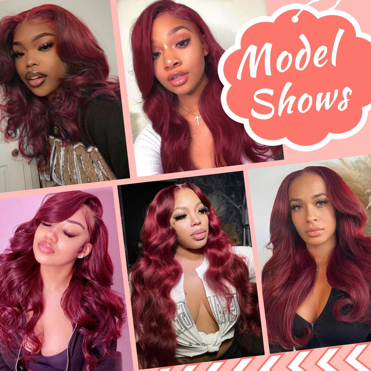 99J Burgundy 28 Inch Body Wave Lace Front Wig for Women - 13x4 Transparent Lace Human Hair Wig with Pre-Plucked Hairline & Baby Hair - 180% Density Red Human Hair Wig for Everyday Wear & Special Occasions