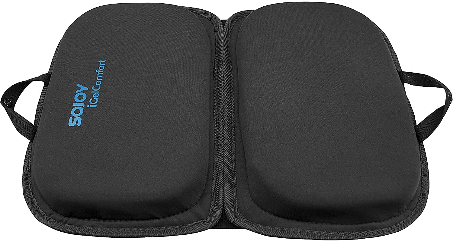 Sojoy iGelComfort 3-in-1 Foldable Gel Seat Cushion with Memory Foam - Portable Travel Cushion for Office Chair, Car Seat & Airplane (18.5